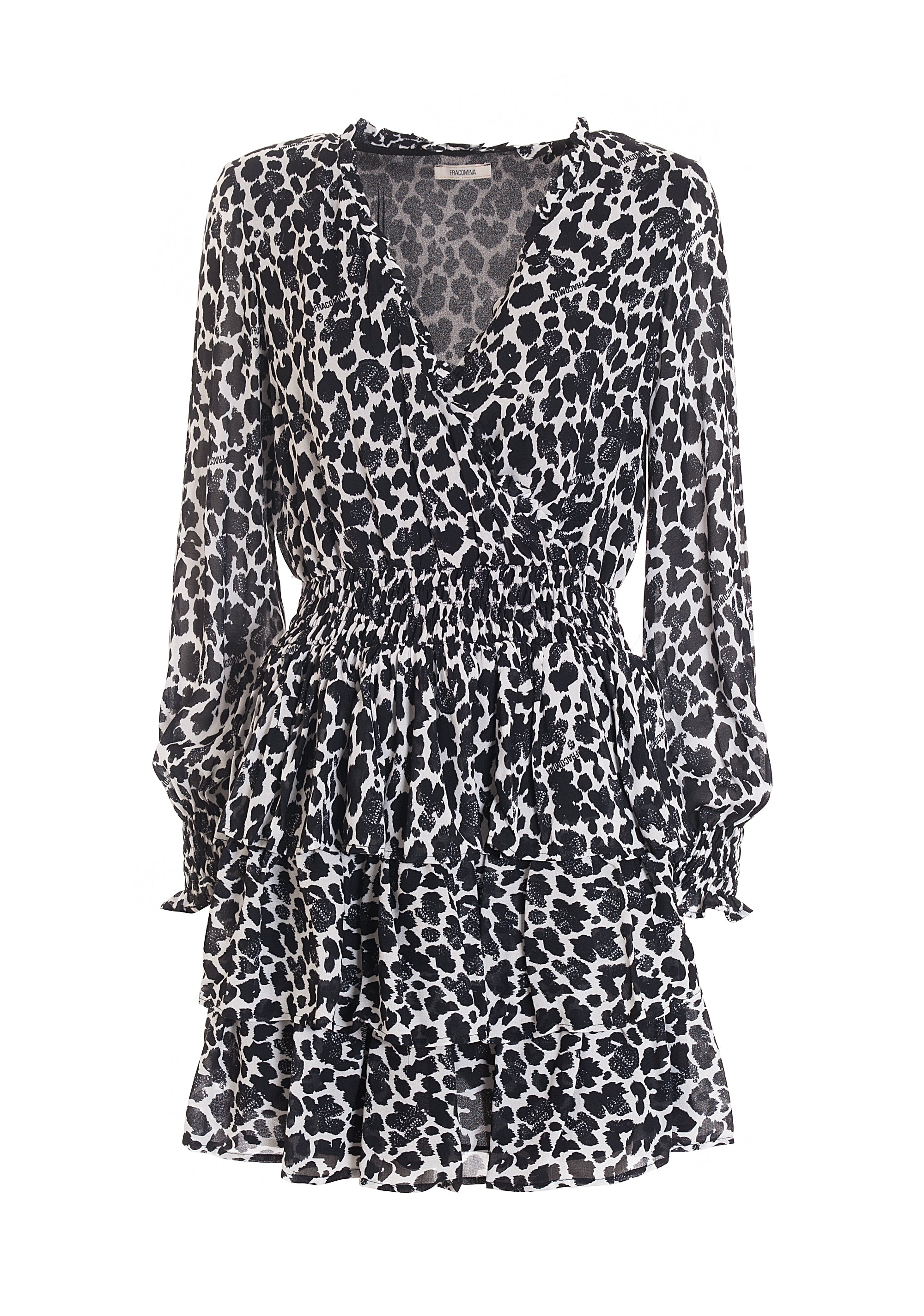 Abito regular mini in fantasia animalier-FRACOMINA-FR22WD1010W428R8-060-FA-XS