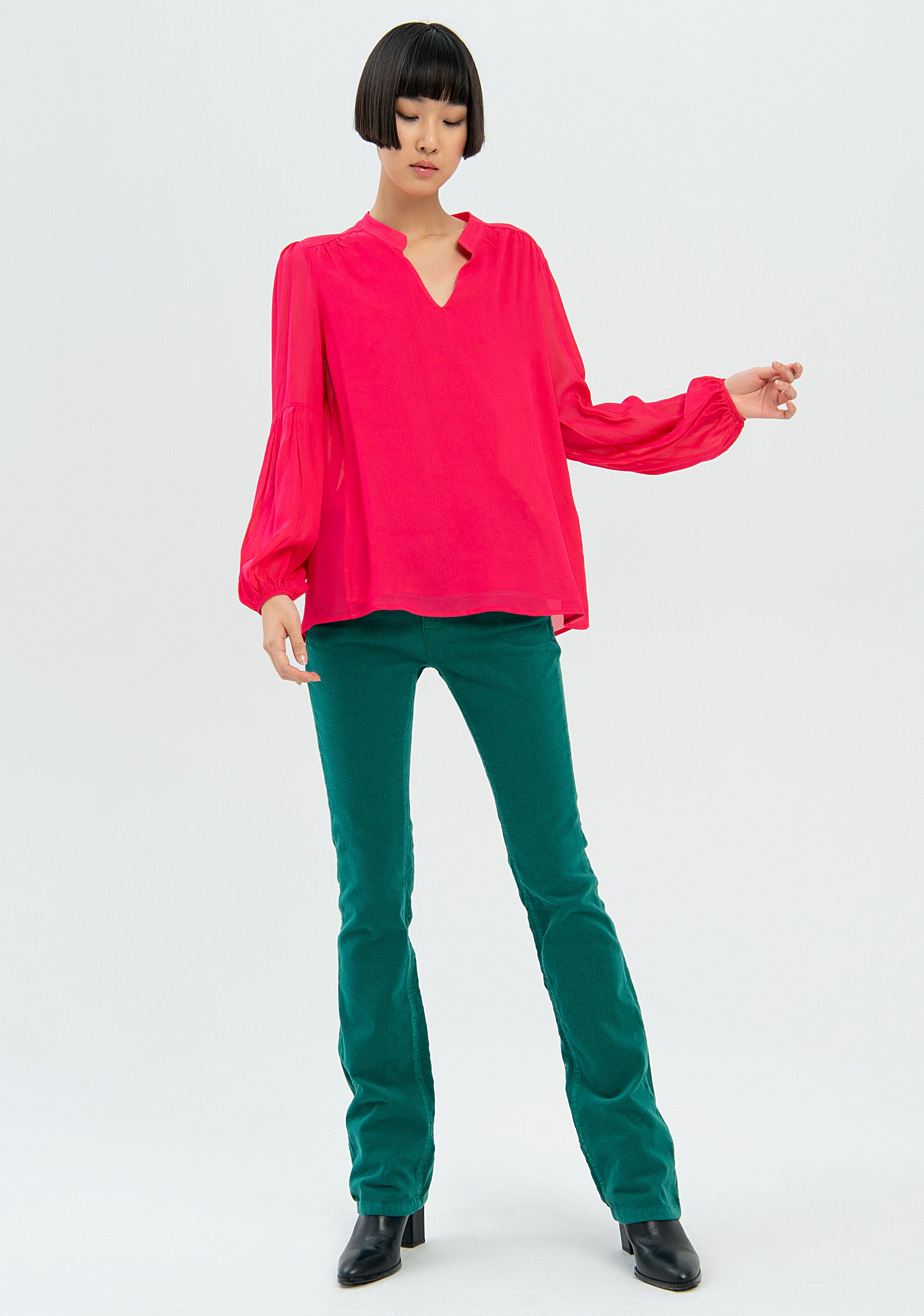Blusa linea ad A in viscosa fluida-FRACOMINA-FR22WT1010W42801-101-FA-XS