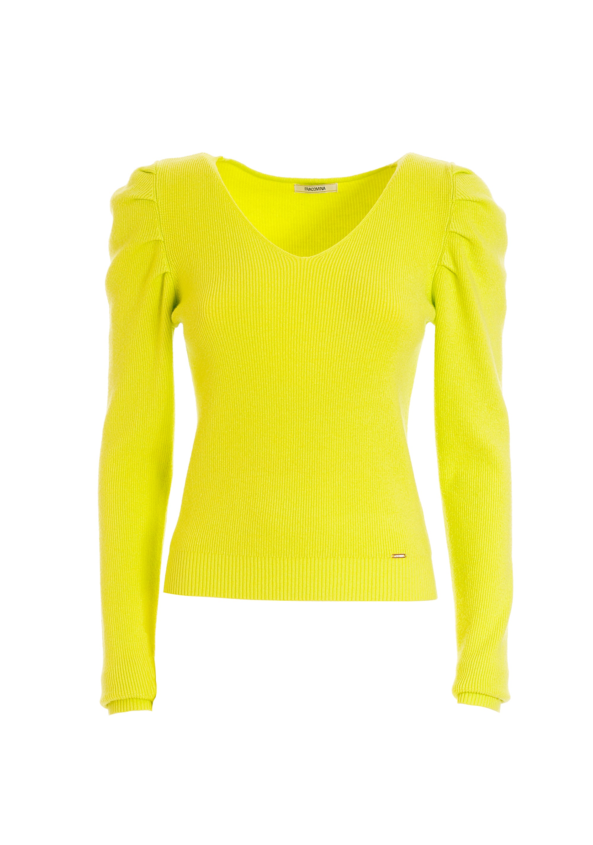 Maglia slim a coste con scollo a V-FRACOMINA-FR22WT7023K45901-596-FA-XS