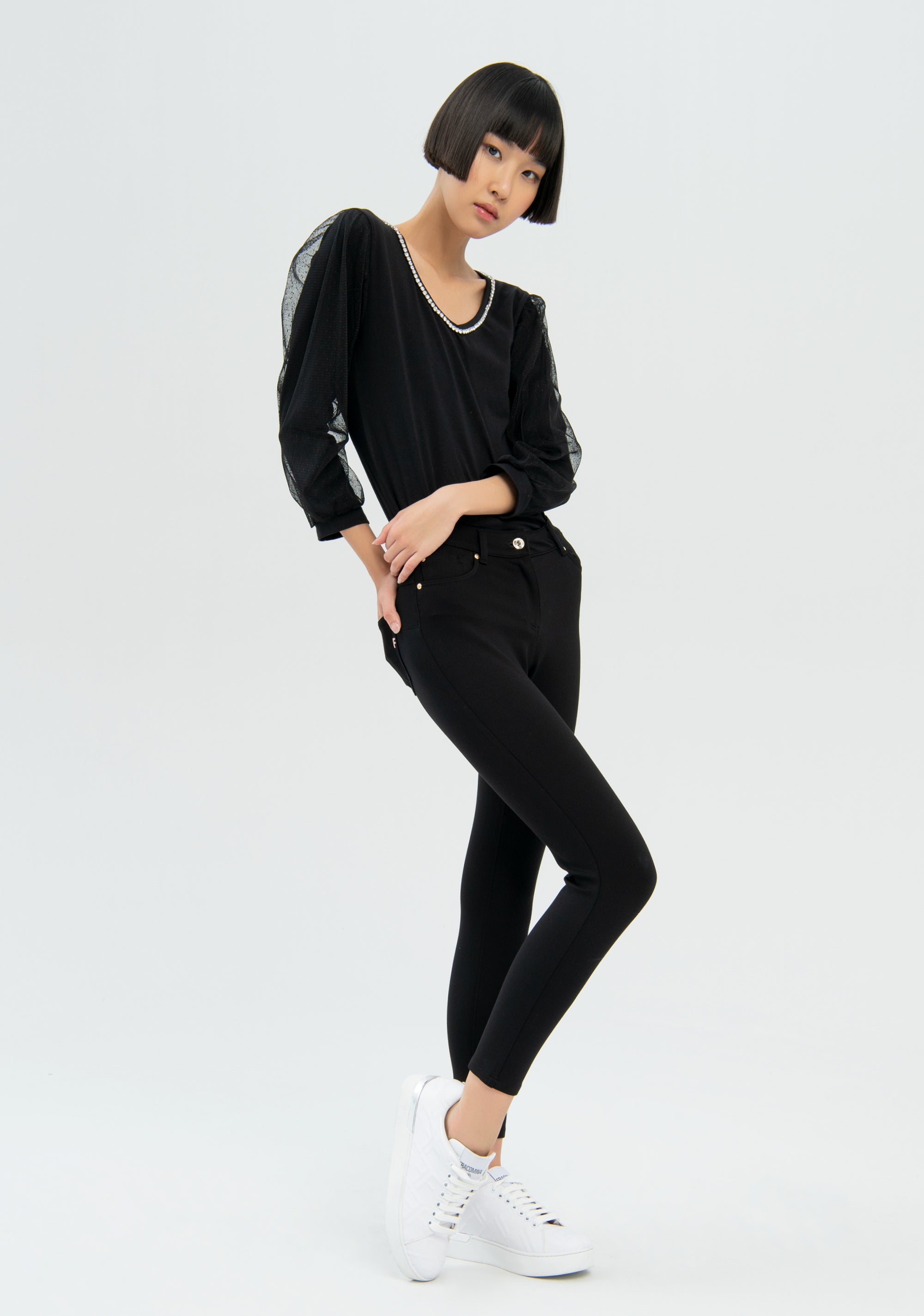 Jeans slim effetto perfect shape in tessuto stretch-FRACOMINA-FR22WV8023W49701-053-JN-24