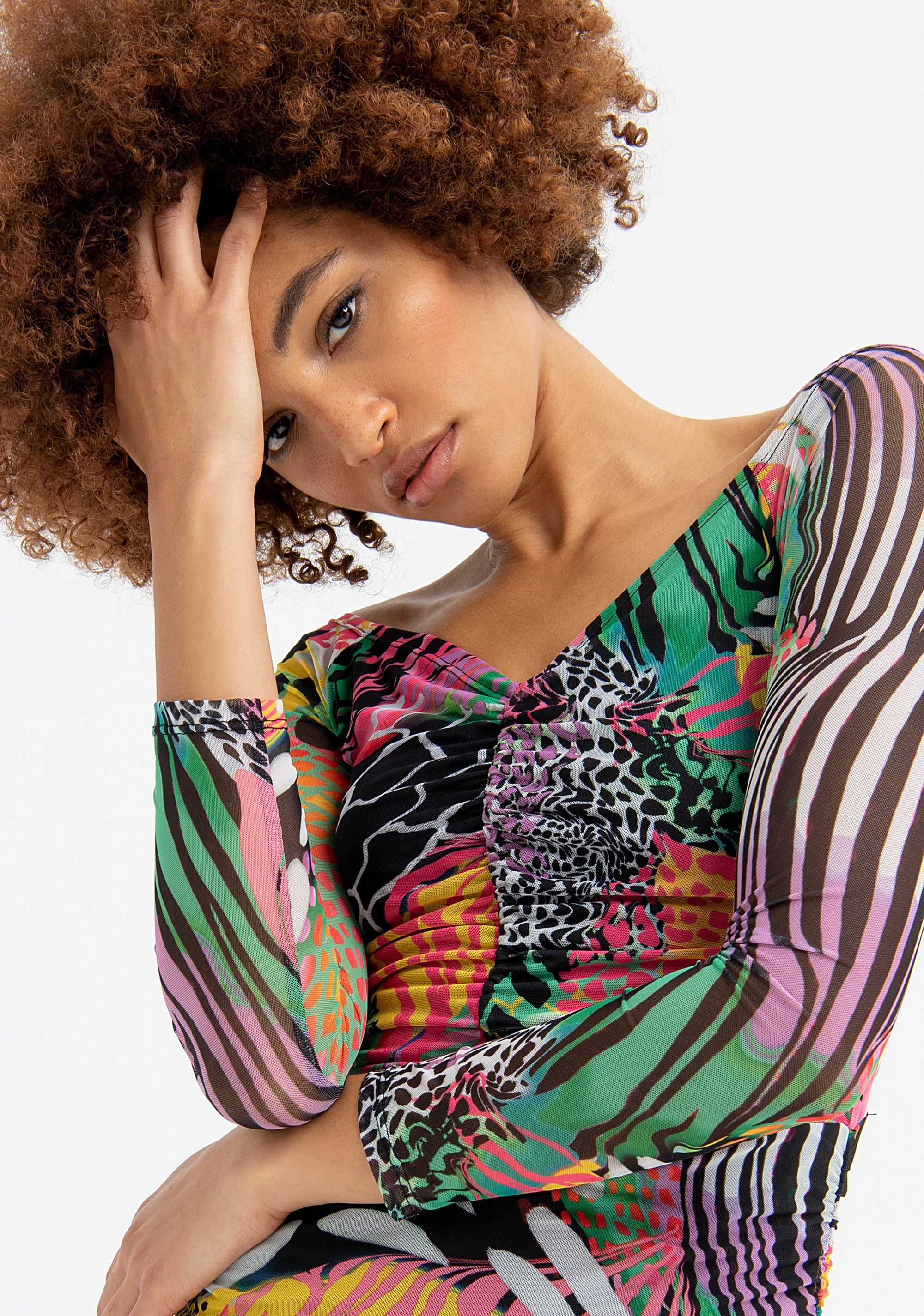 Abito slim in fantasia multicolore