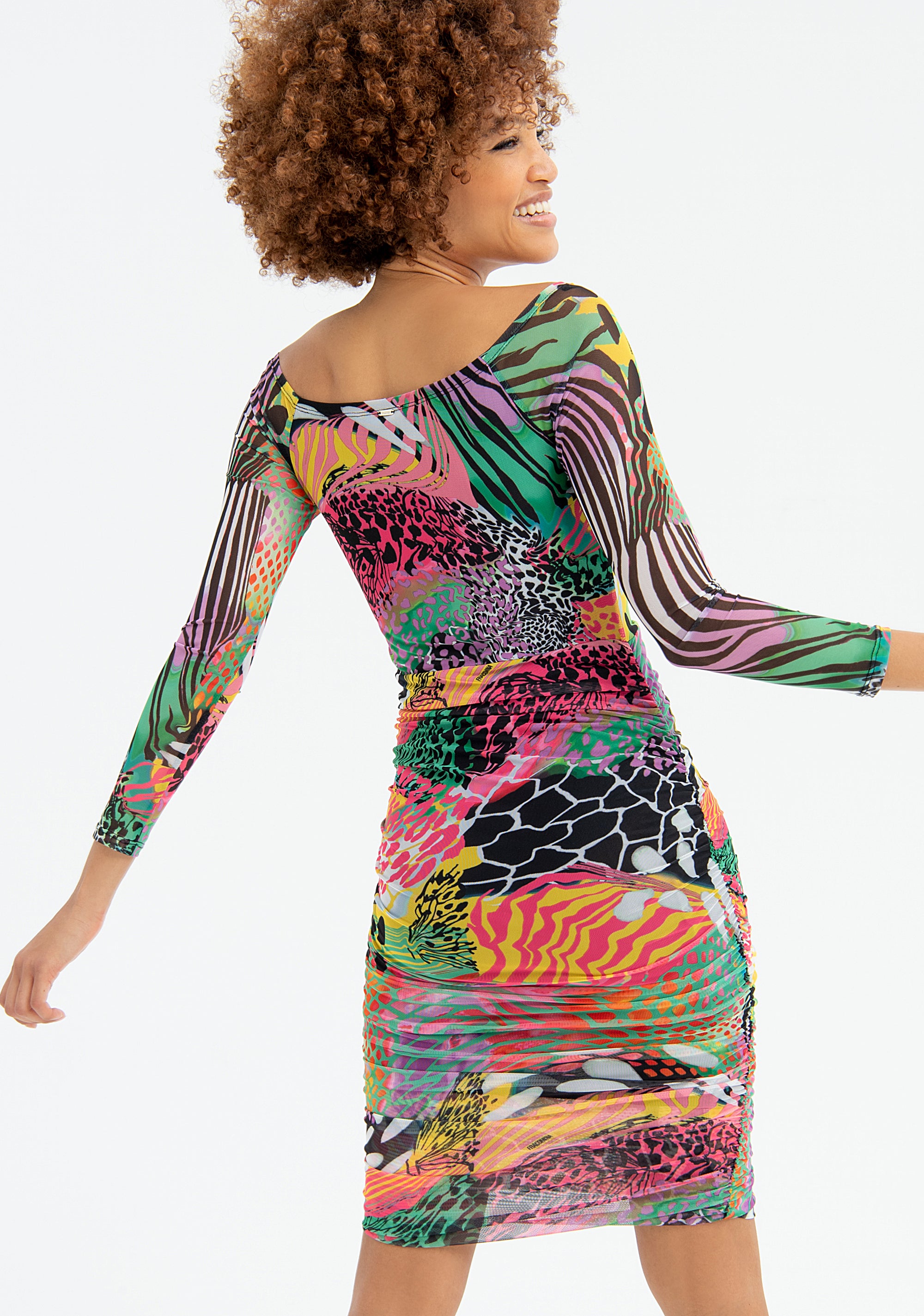 Abito slim in fantasia multicolore