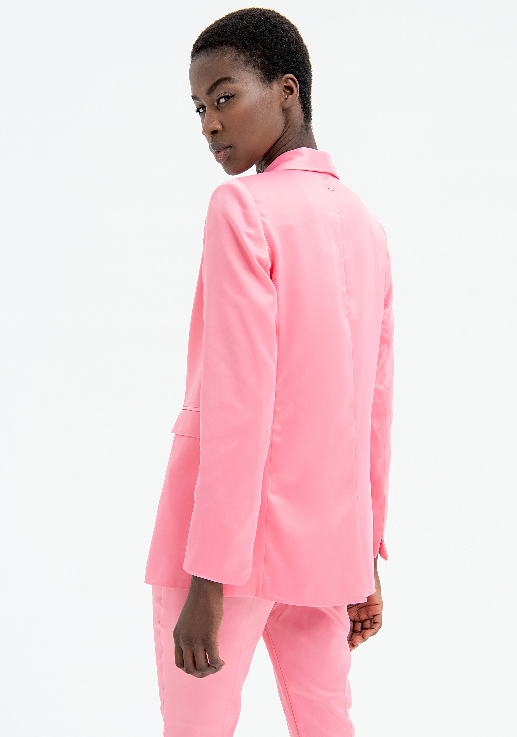 Blazer slim monopetto in raso