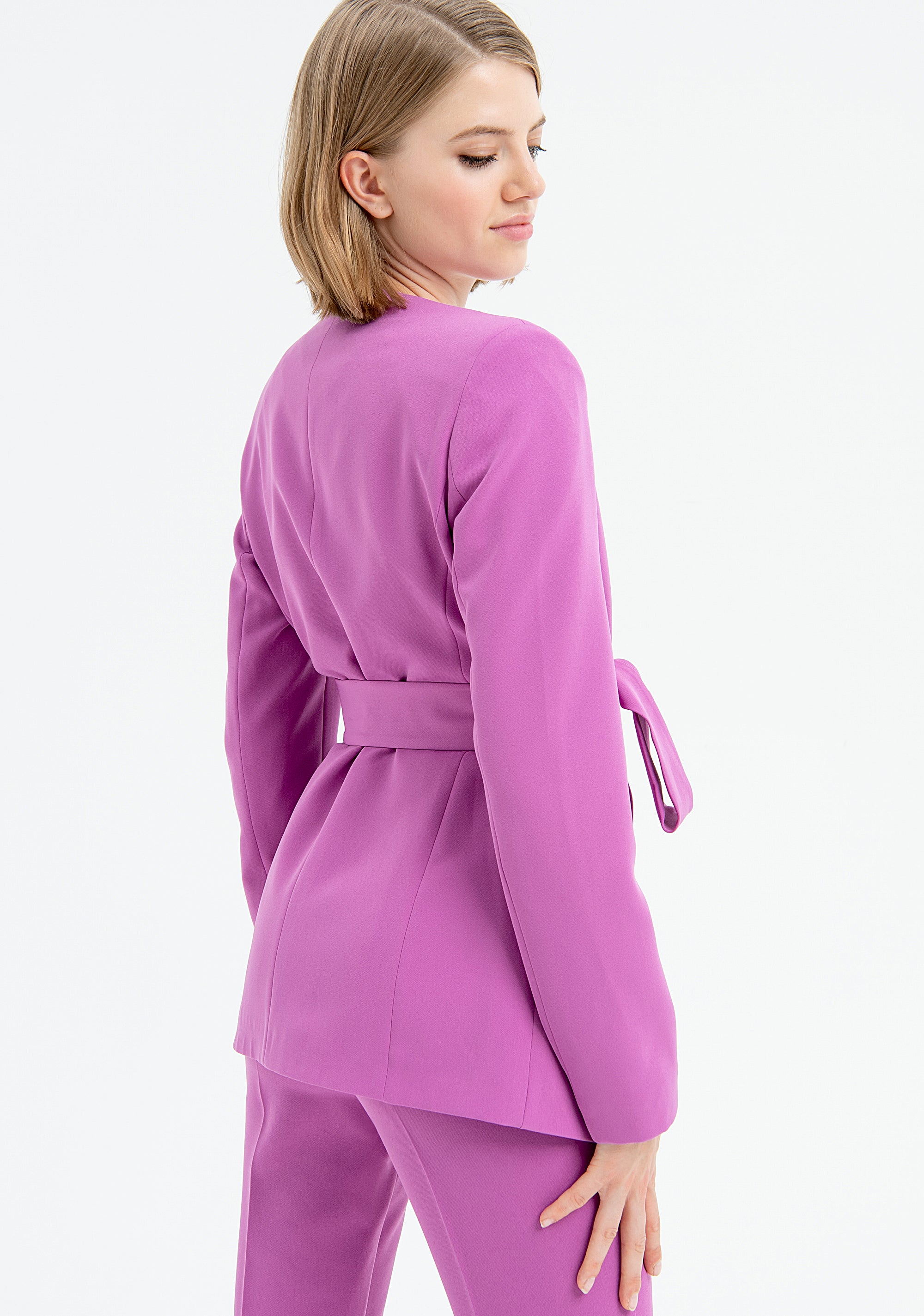 Blazer regular lungo in tessuto tecnico