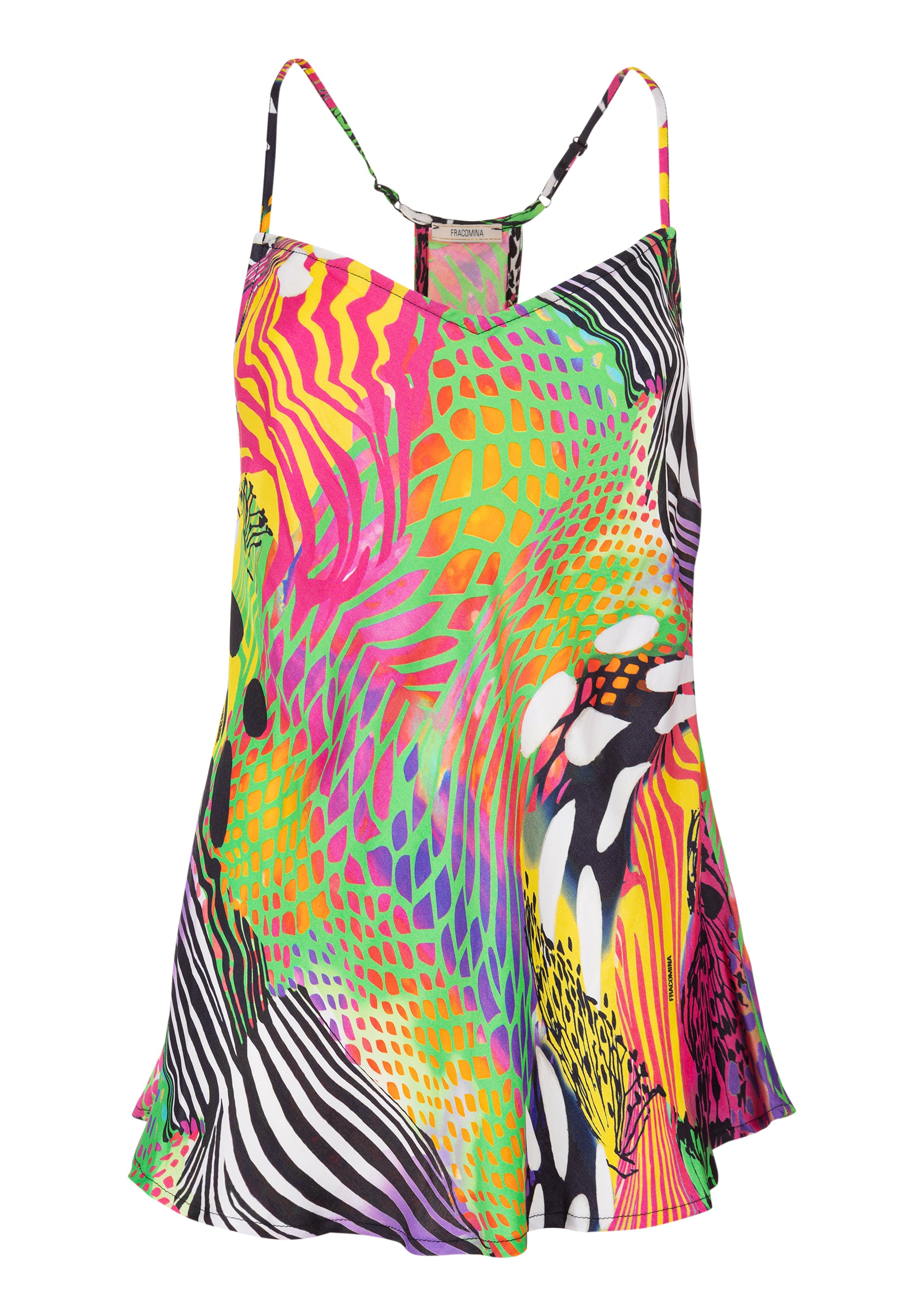 Top senza maniche in fantasia animalier
