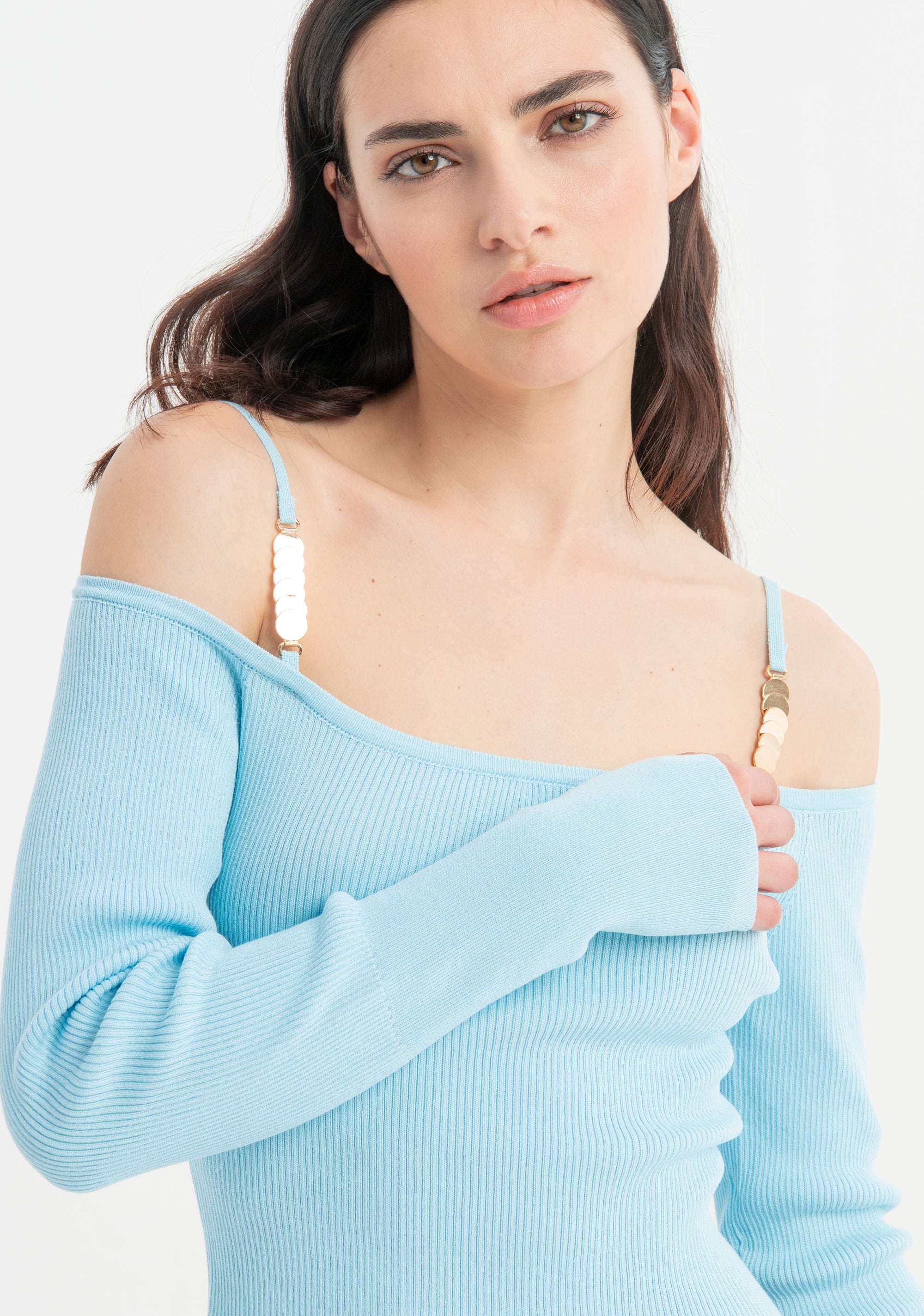 Maglia slim a costine