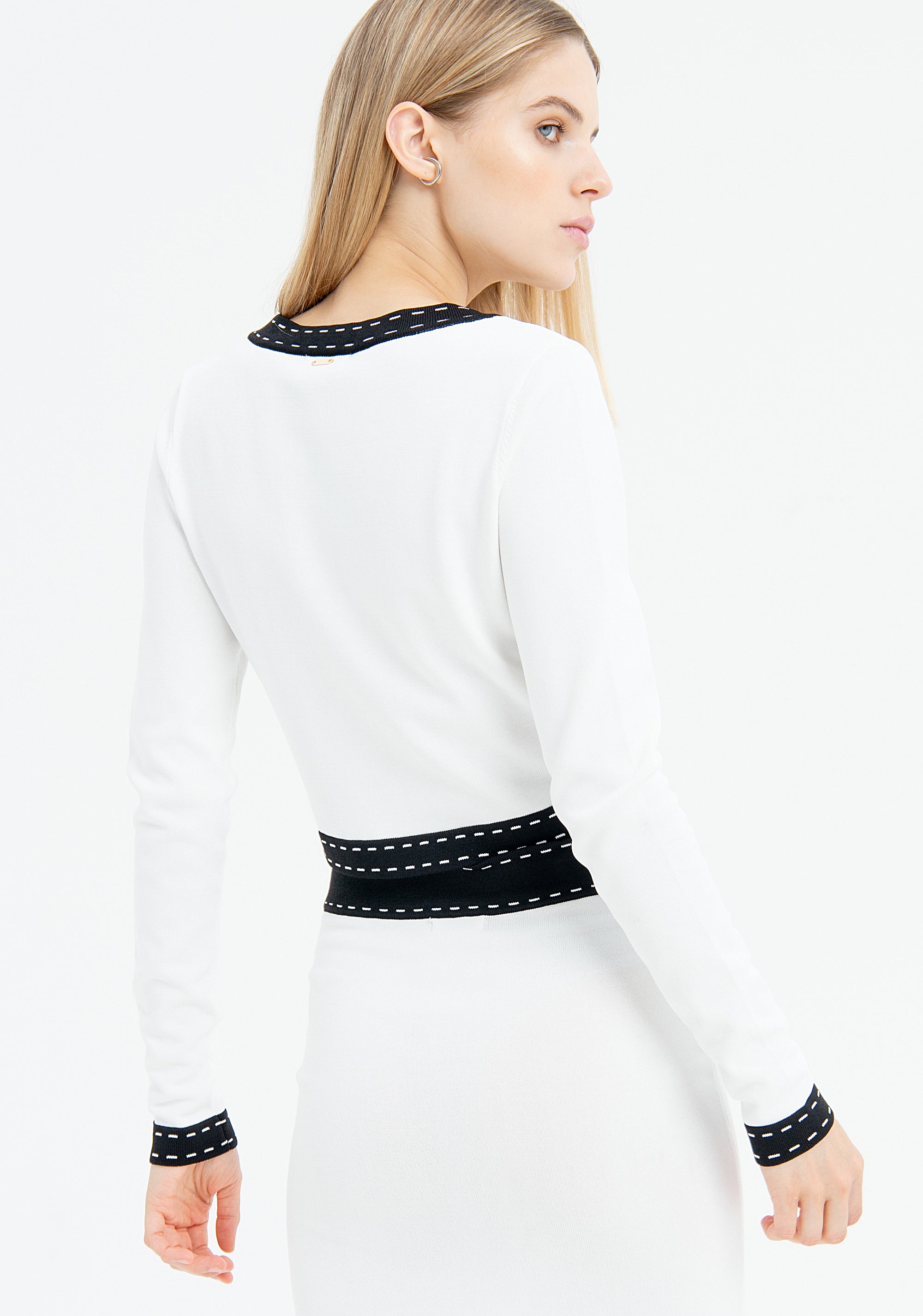 Cardigan cropped con scollo a V