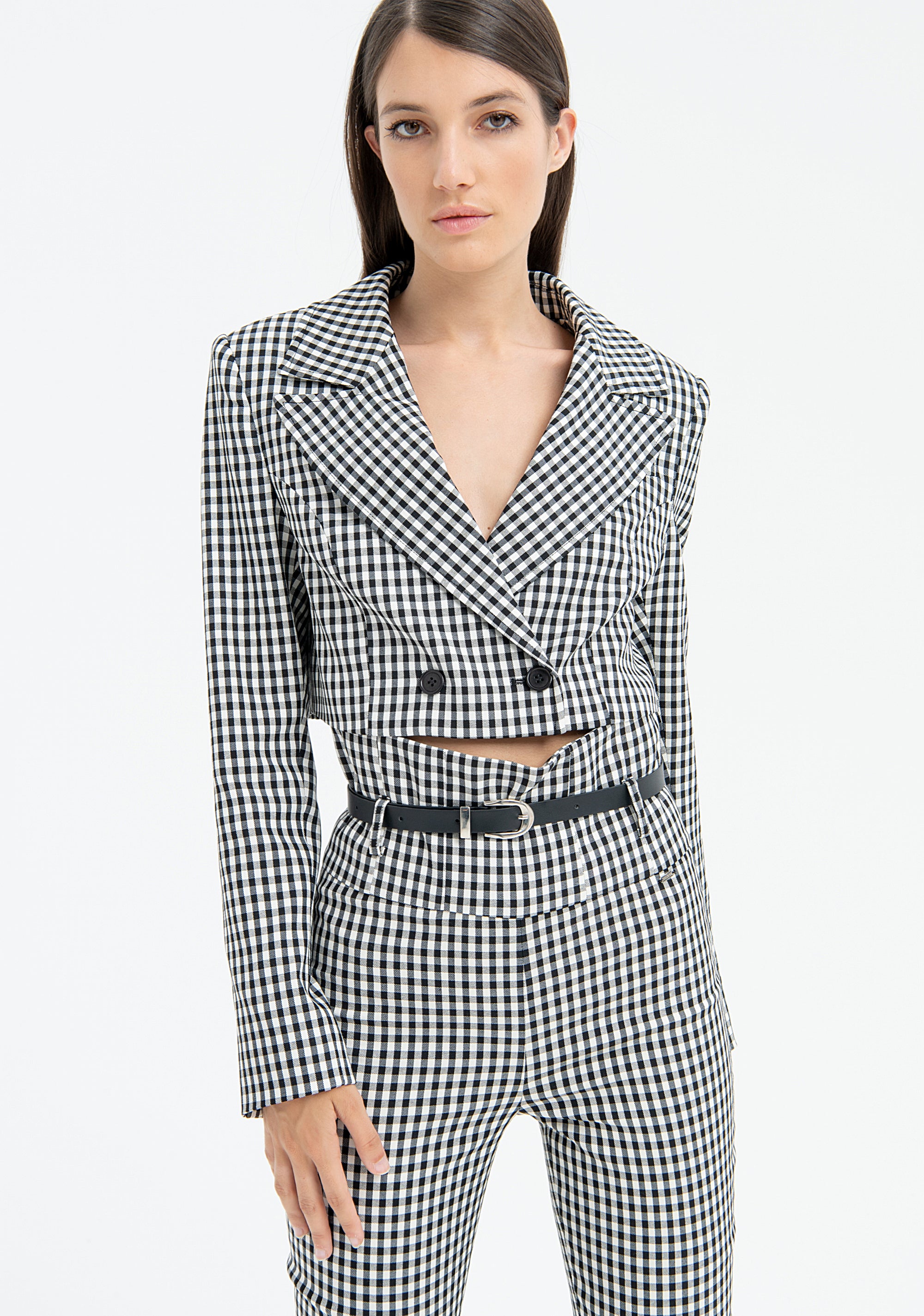 Pantalone cropped slim in vichy