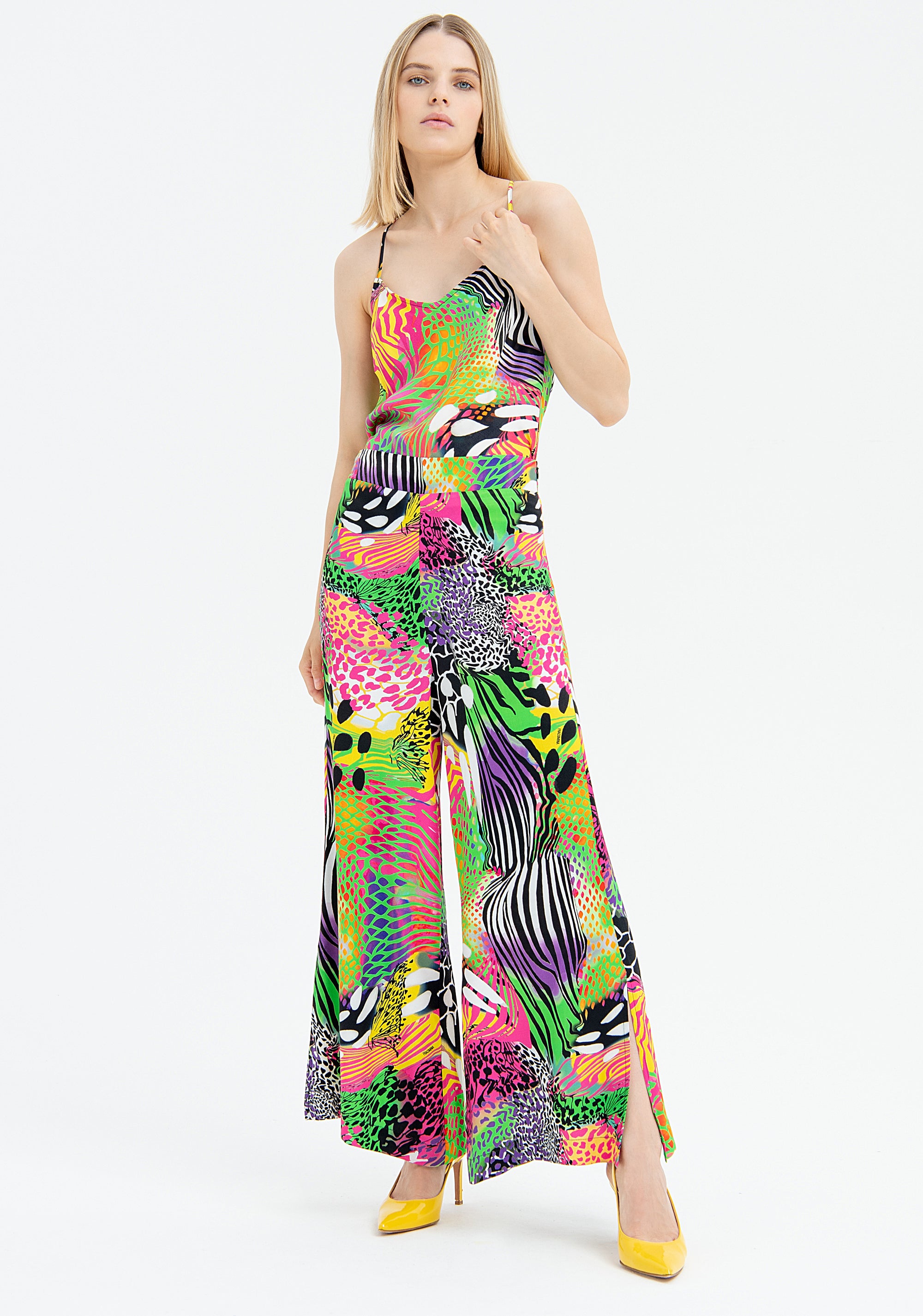 Pantalone ampio in fantasia animalier