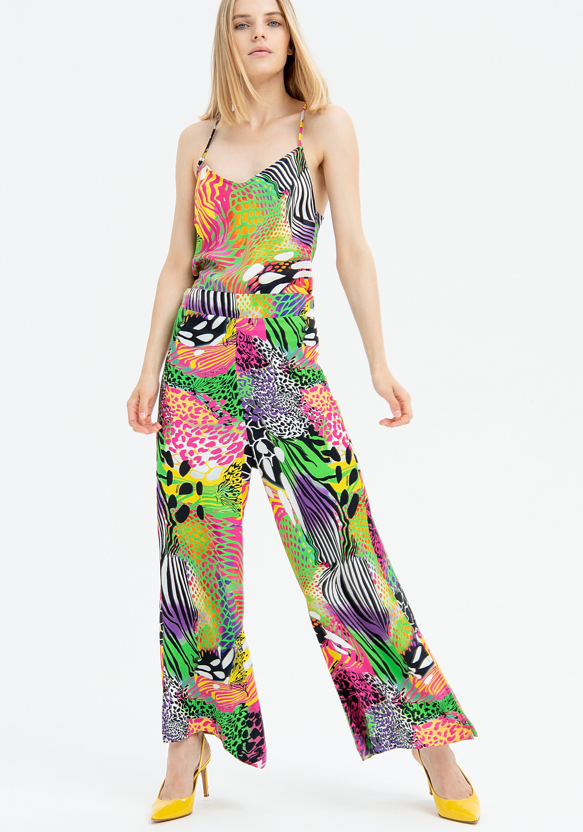 Pantalone ampio in fantasia animalier