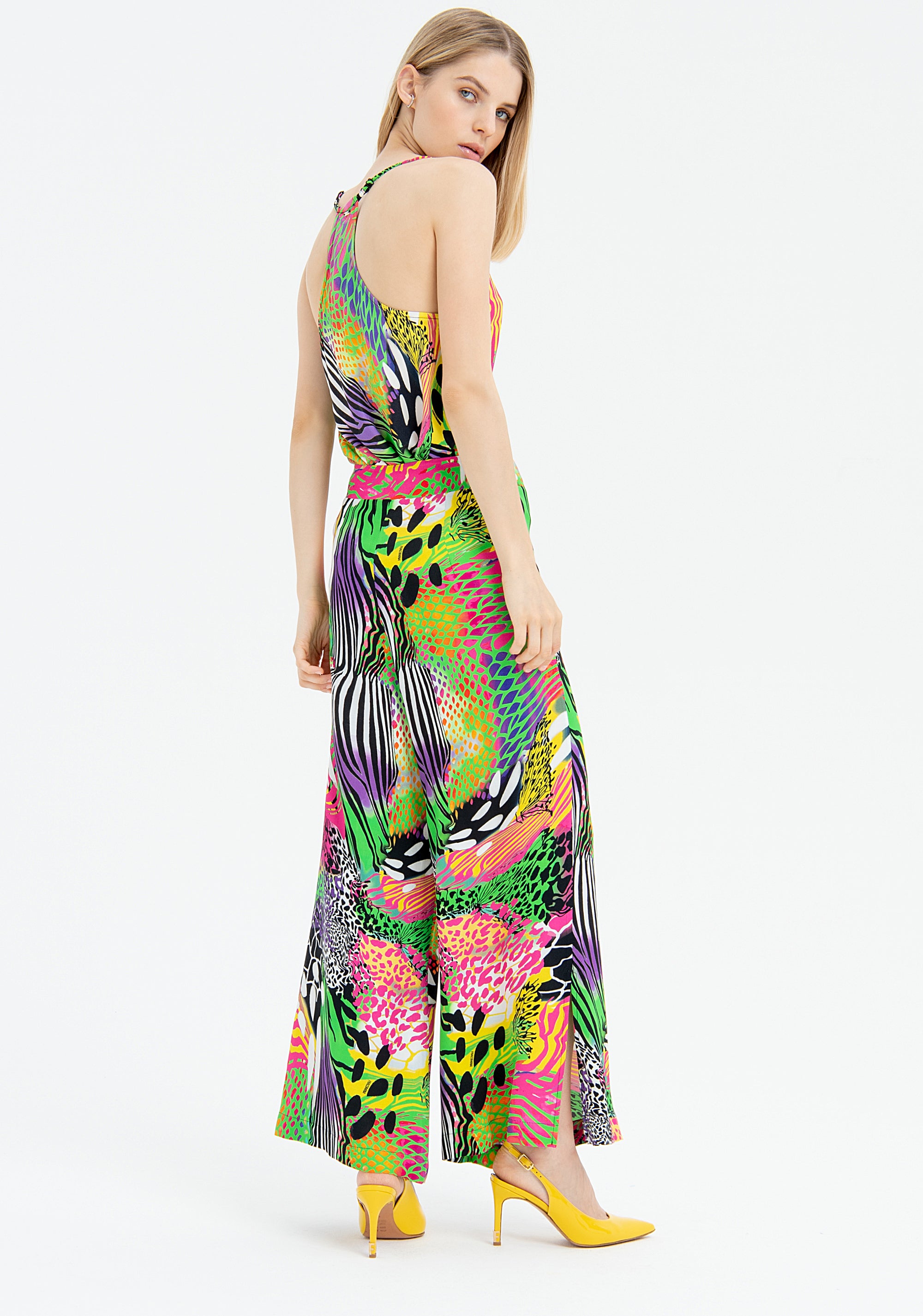 Pantalone ampio in fantasia animalier