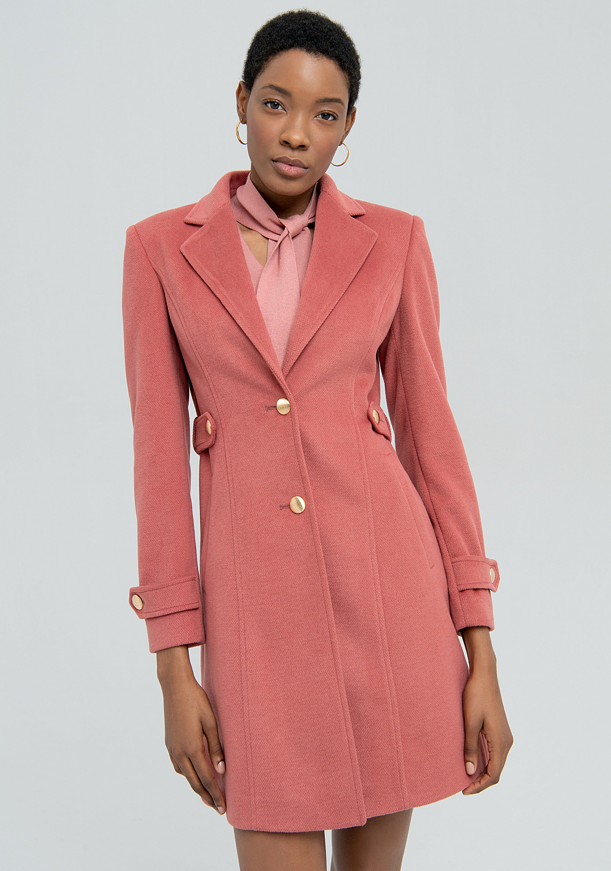 Cappotto slim in fustagno-FRACOMINA - Main Image