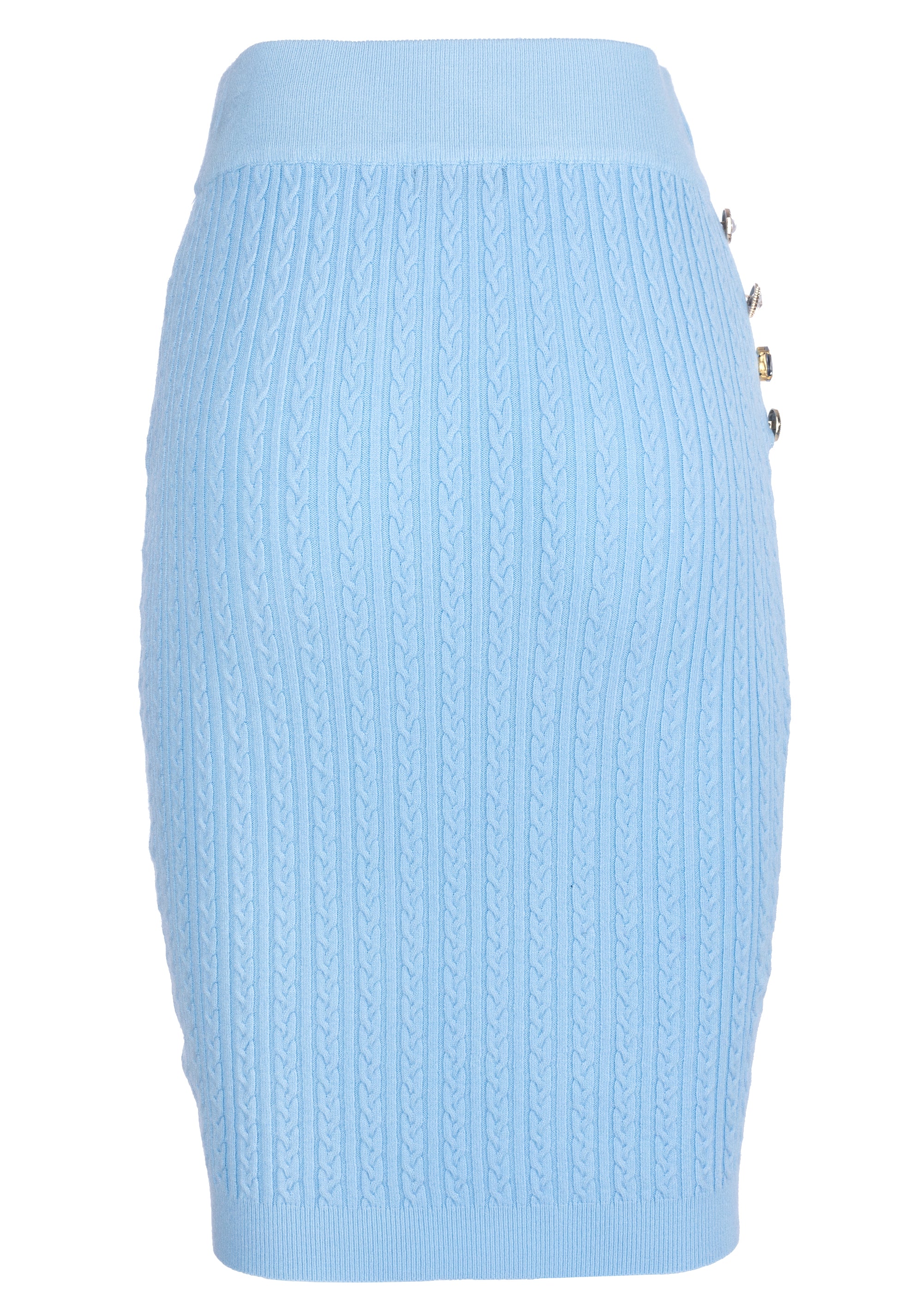 Gonna a tubino slim mini in maglia a trecce