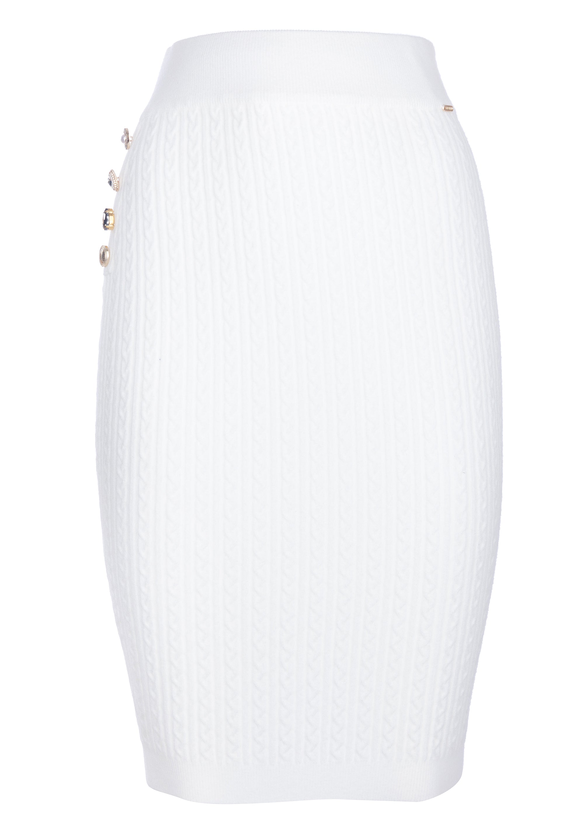 Gonna a tubino slim mini in maglia a trecce
