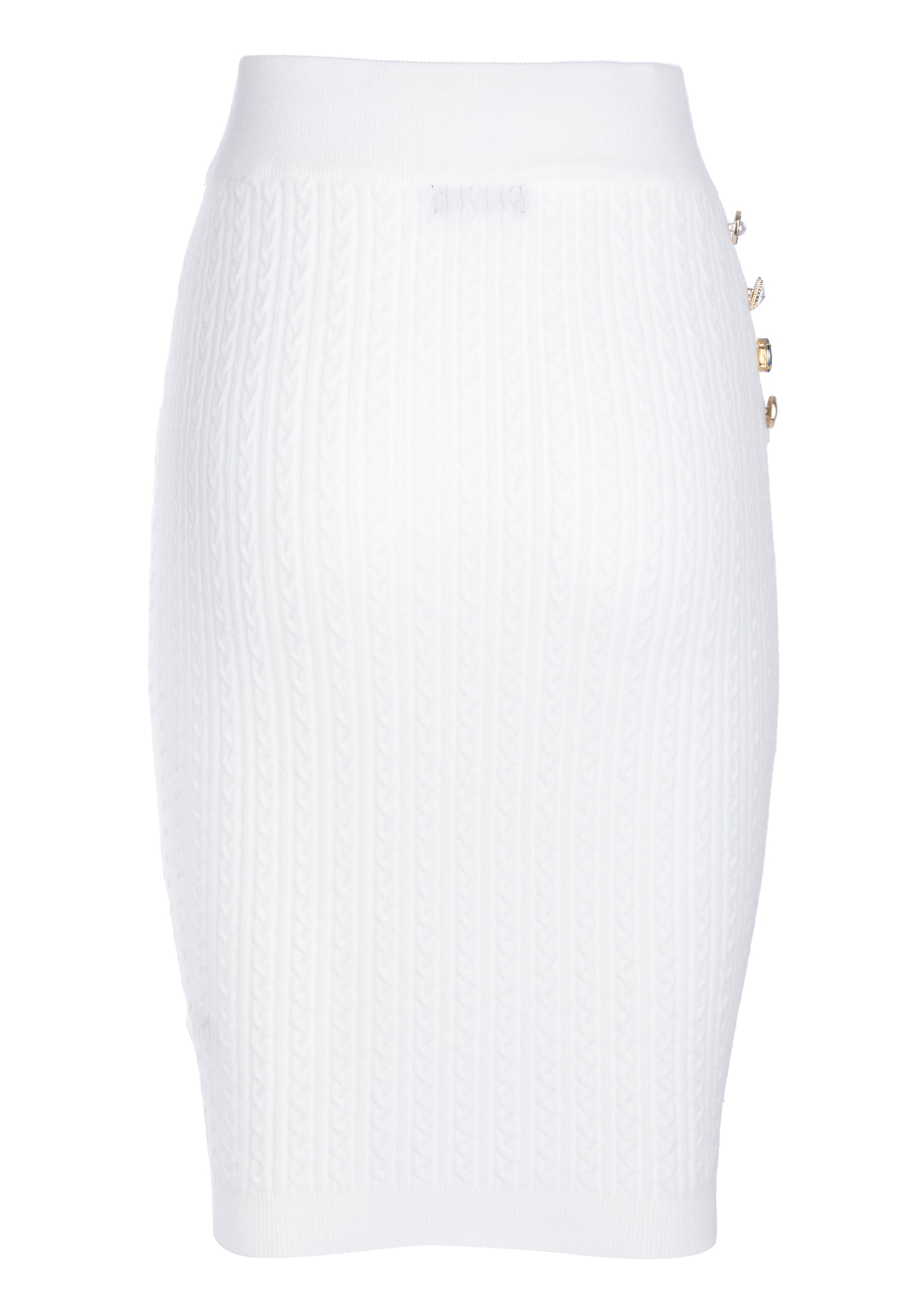 Gonna a tubino slim mini in maglia a trecce
