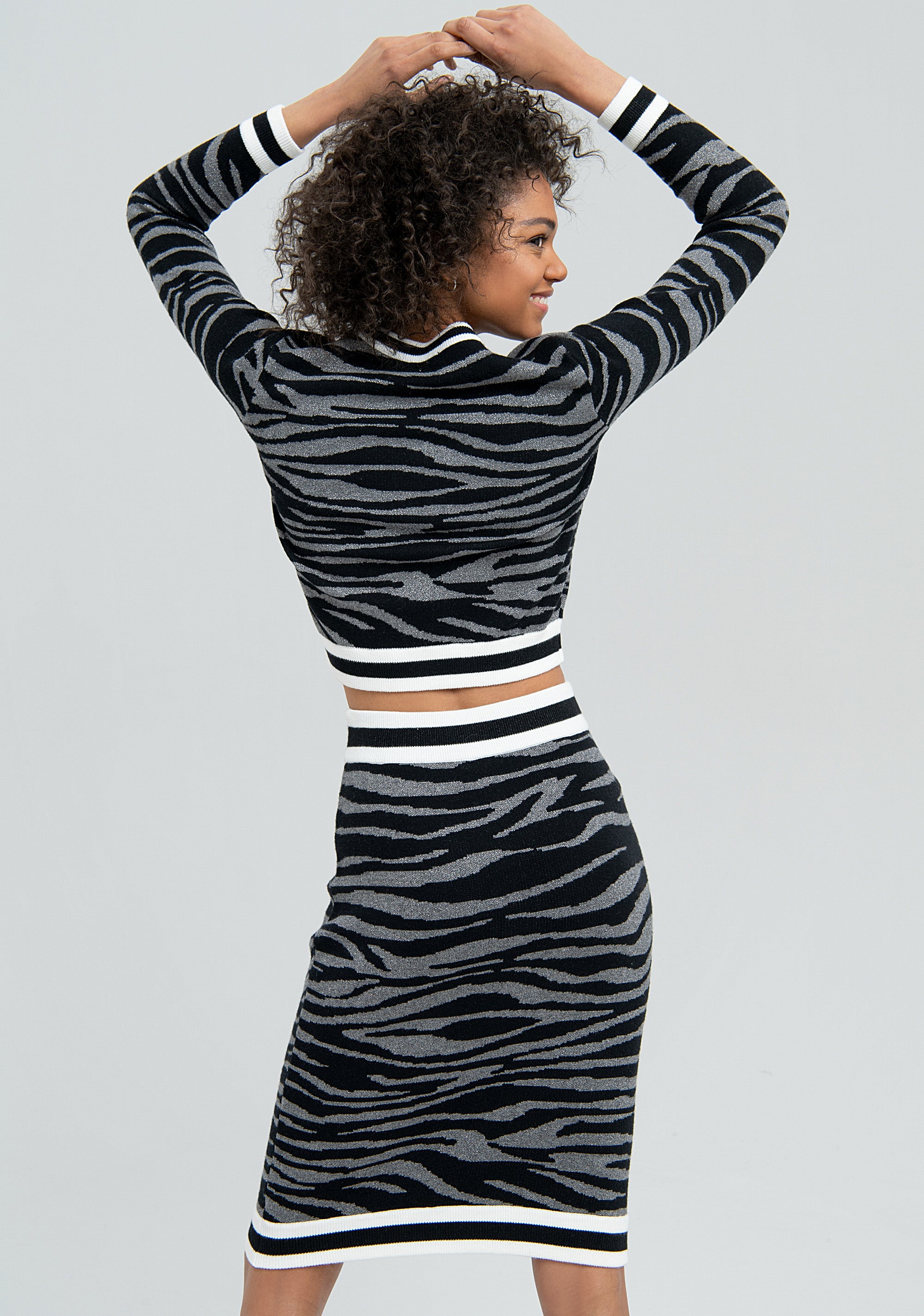 Gonna a tubino slim midi in jacquard animalier-FRACOMINA-FS22WG4004K499F8-580-FA-XS