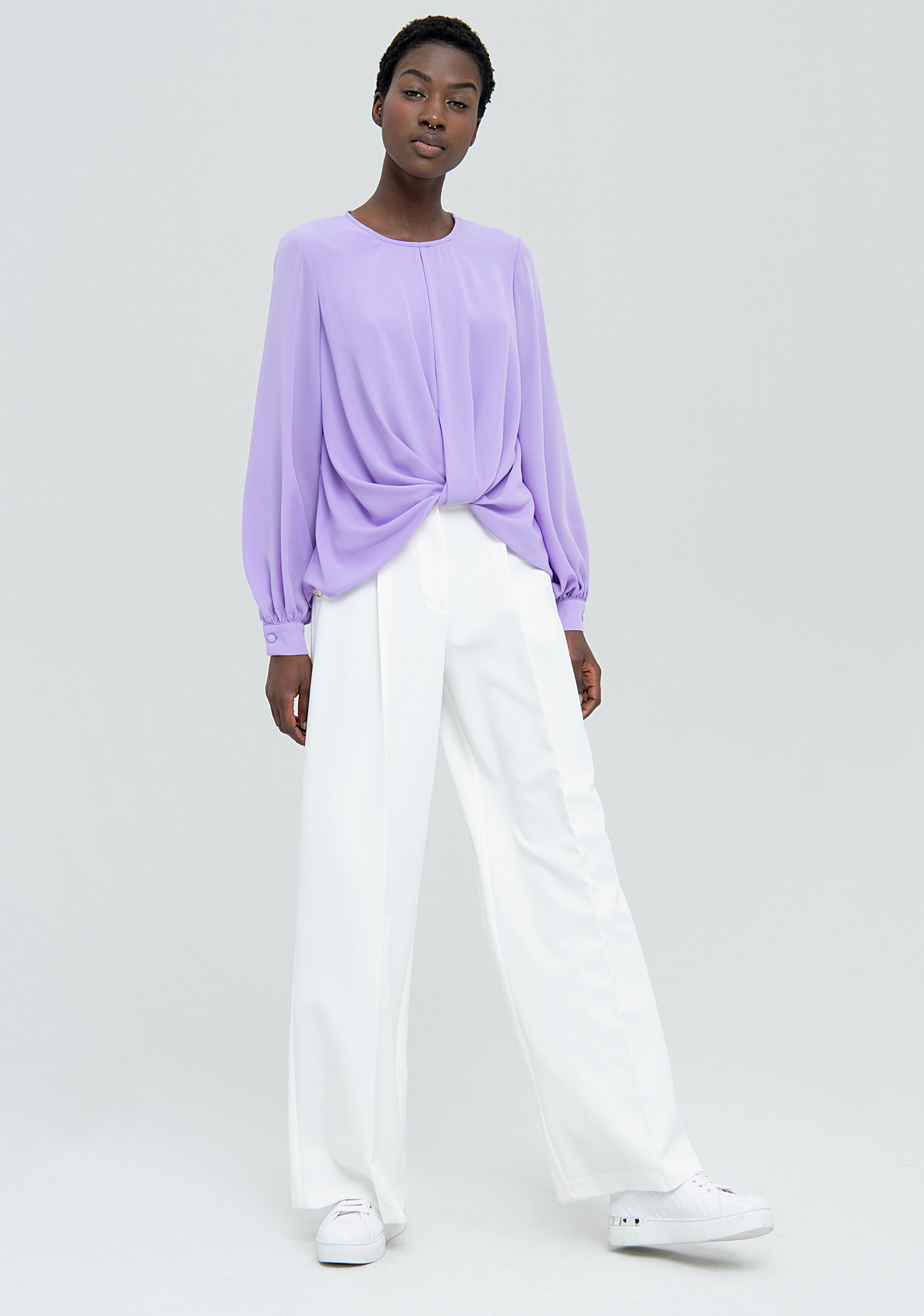 Blusa ampia in georgette-FRACOMINA-FS22WT1001W41201-I89-FA-XS