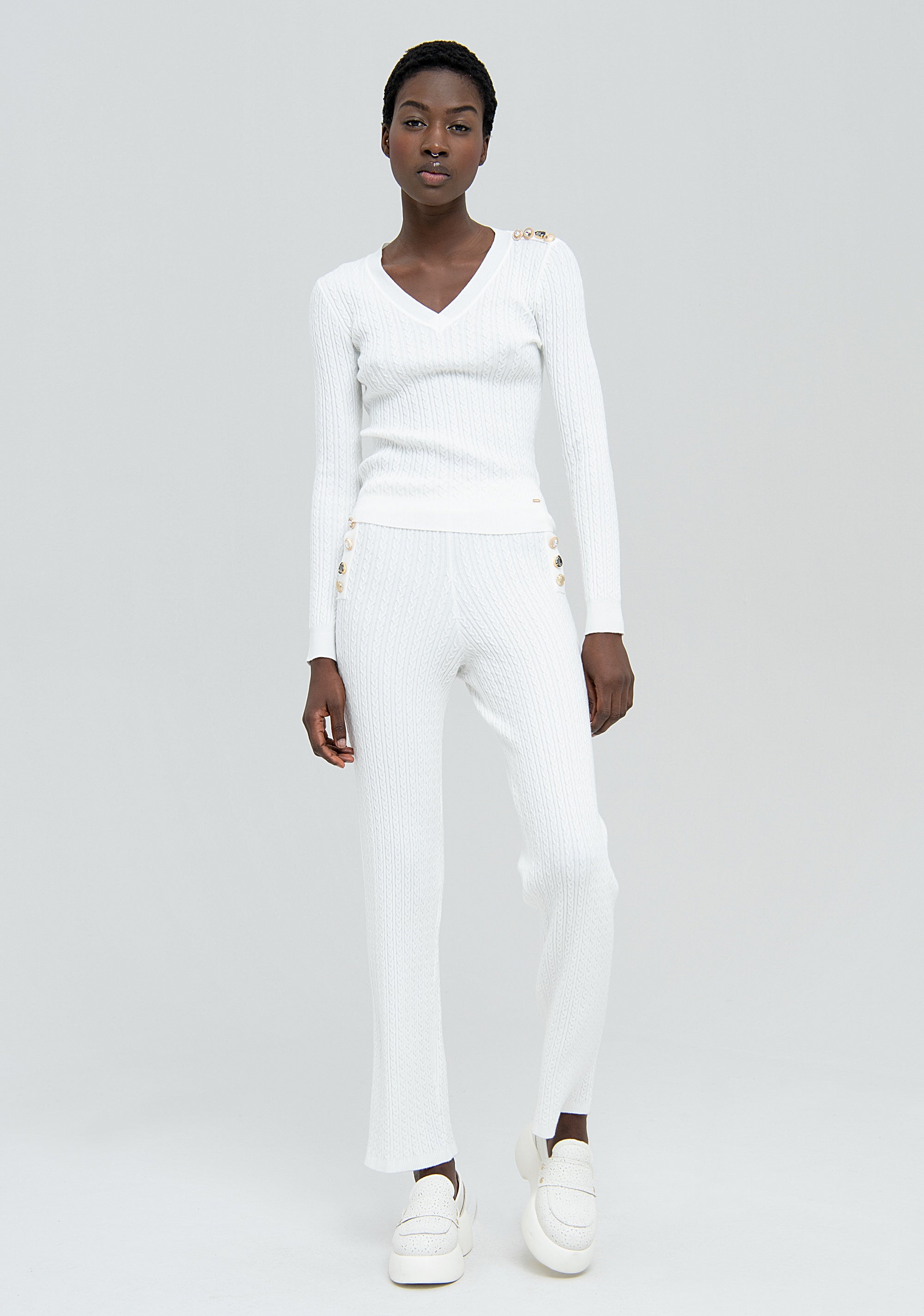 Maglia slim con trecce