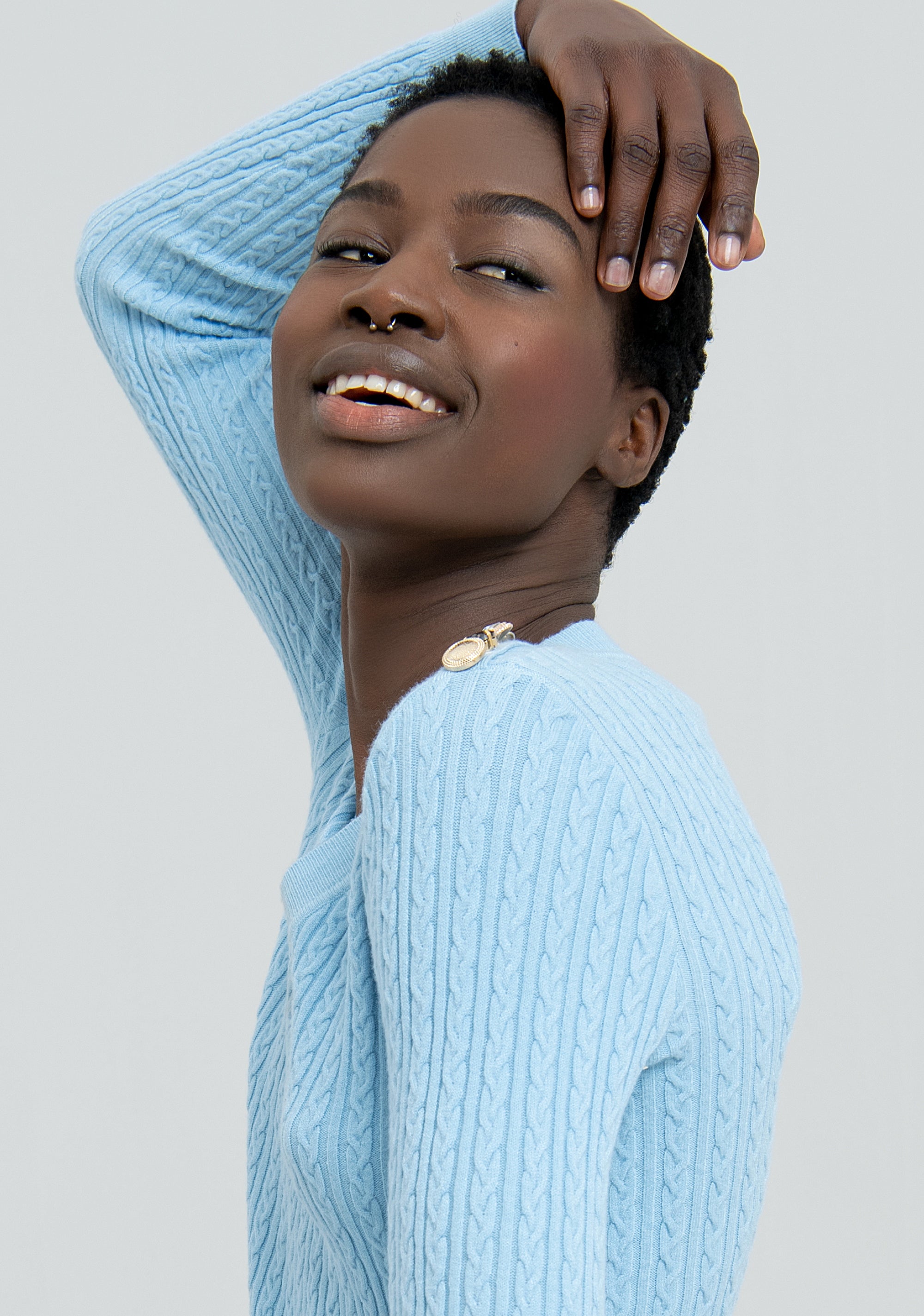 Maglia slim con trecce