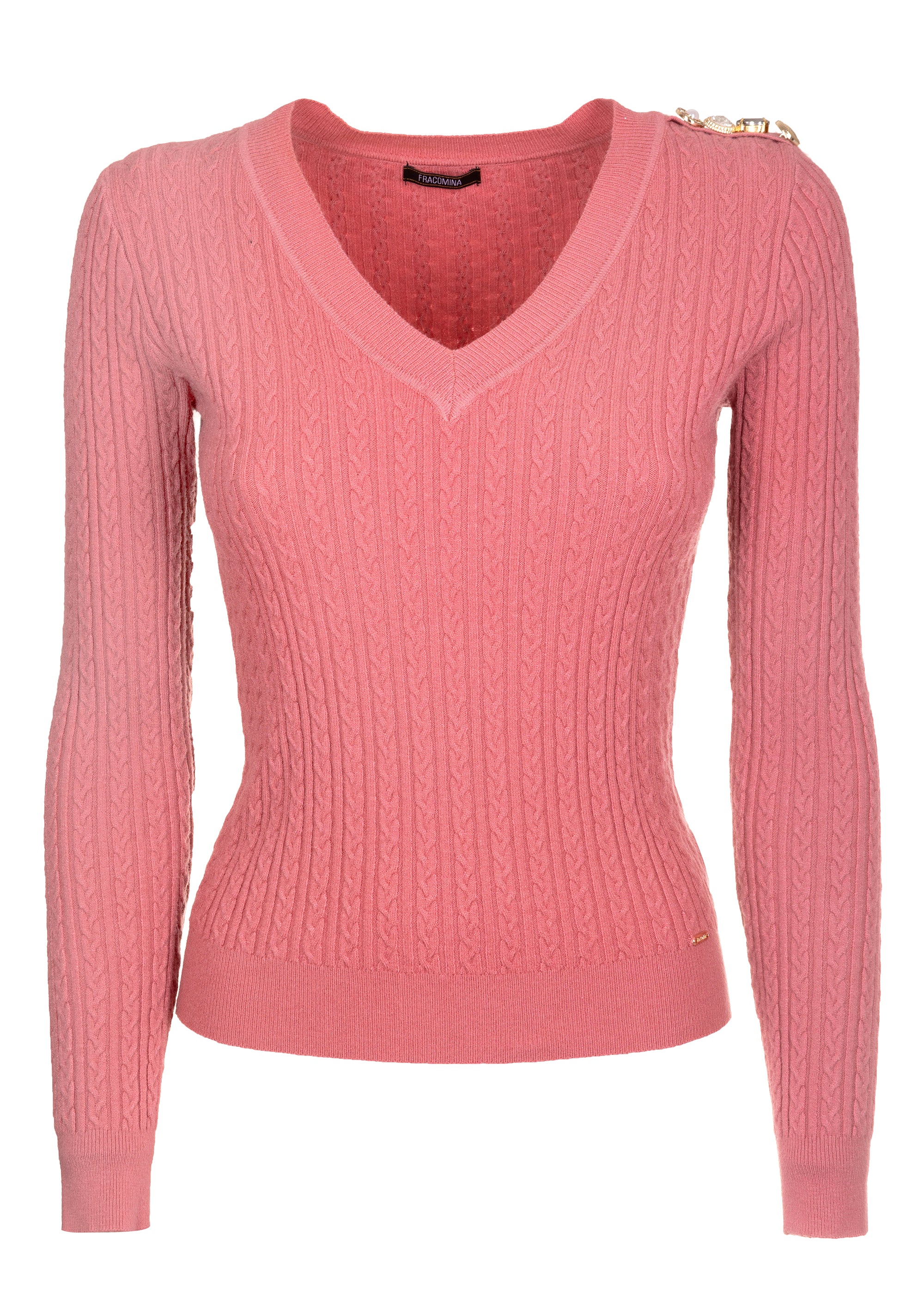 Maglia slim con trecce