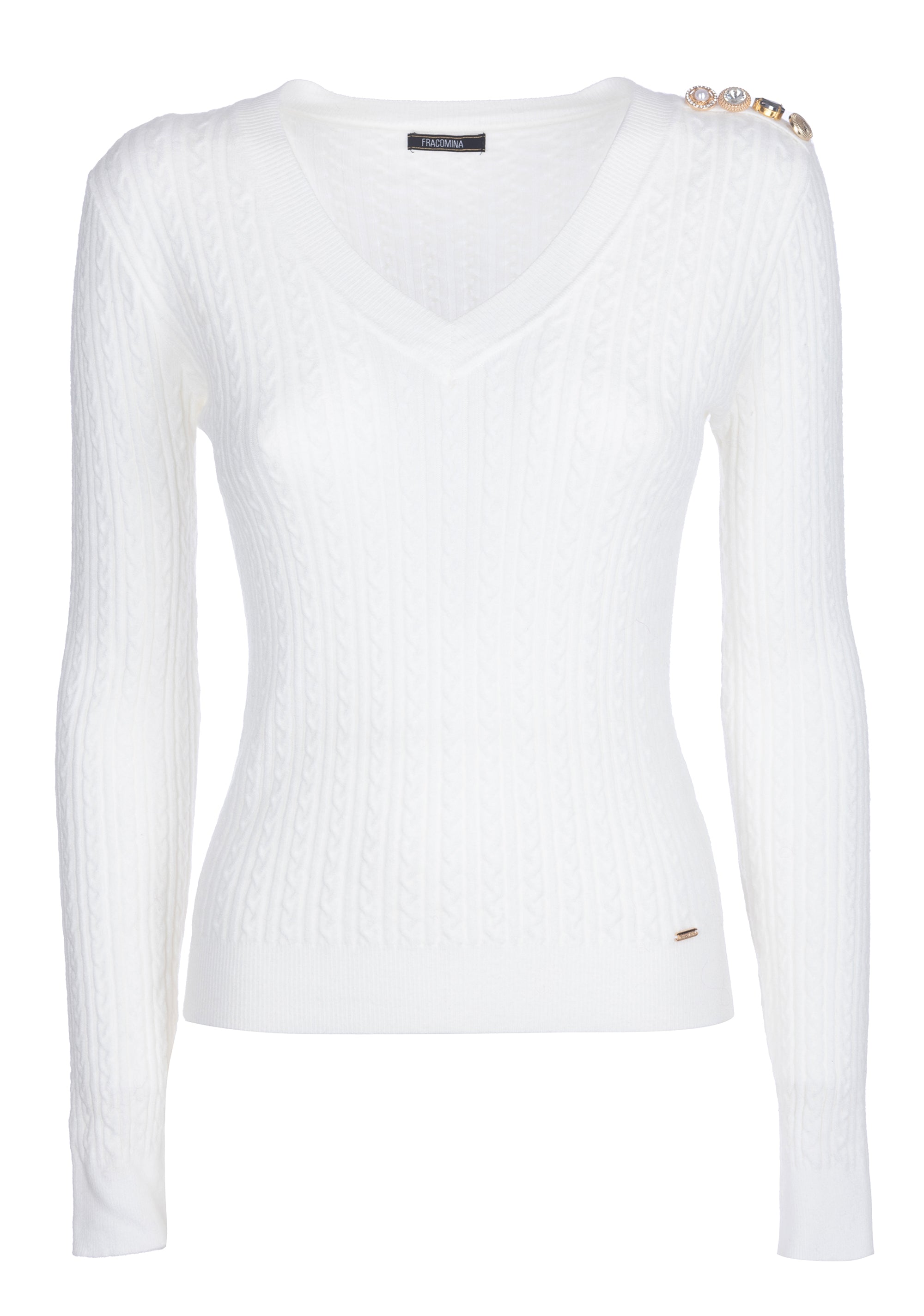 Maglia slim con trecce