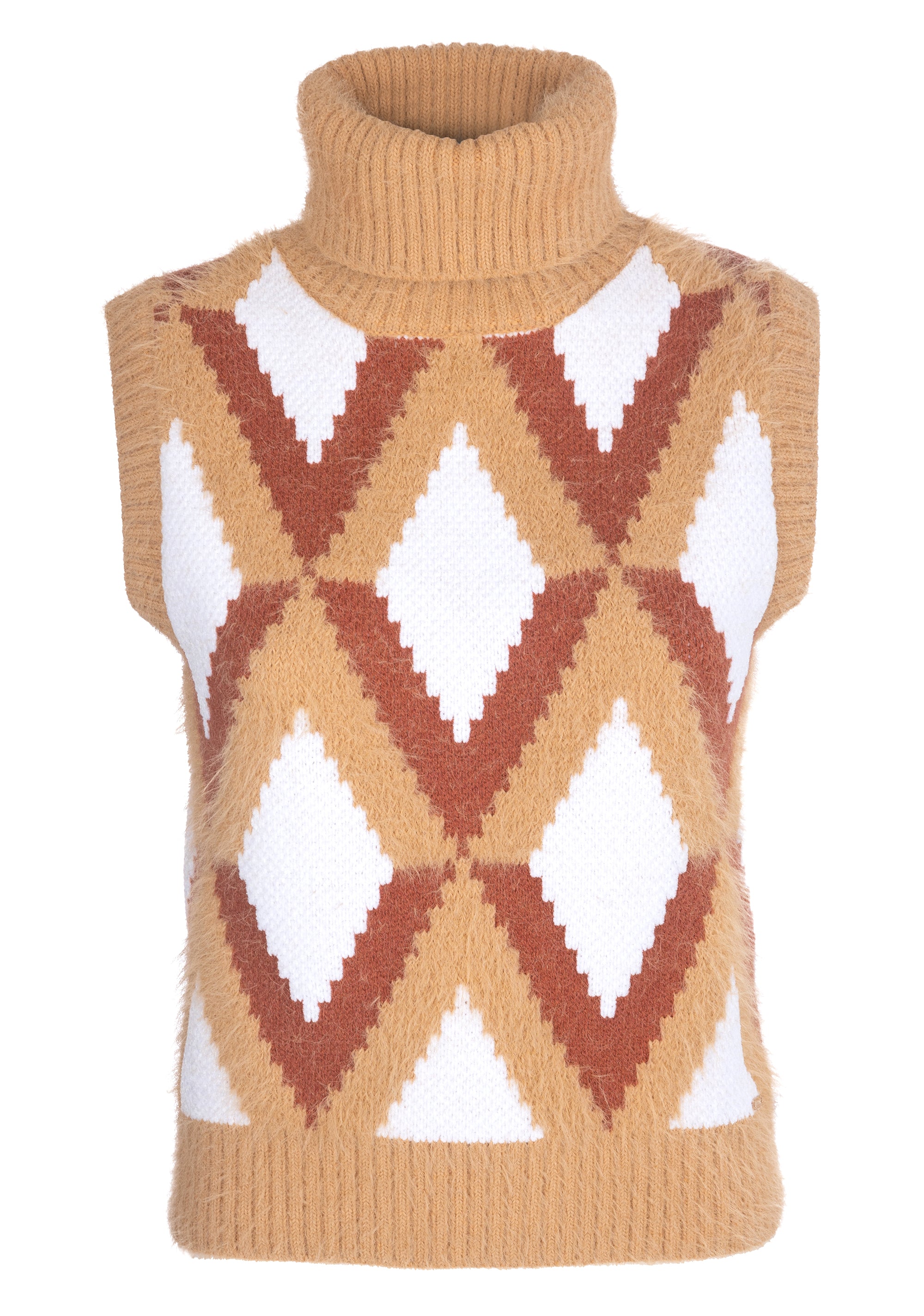 Gilet regular in fantasia rombi-FRACOMINA-FS22WT7008K497F8-210-FA-XS