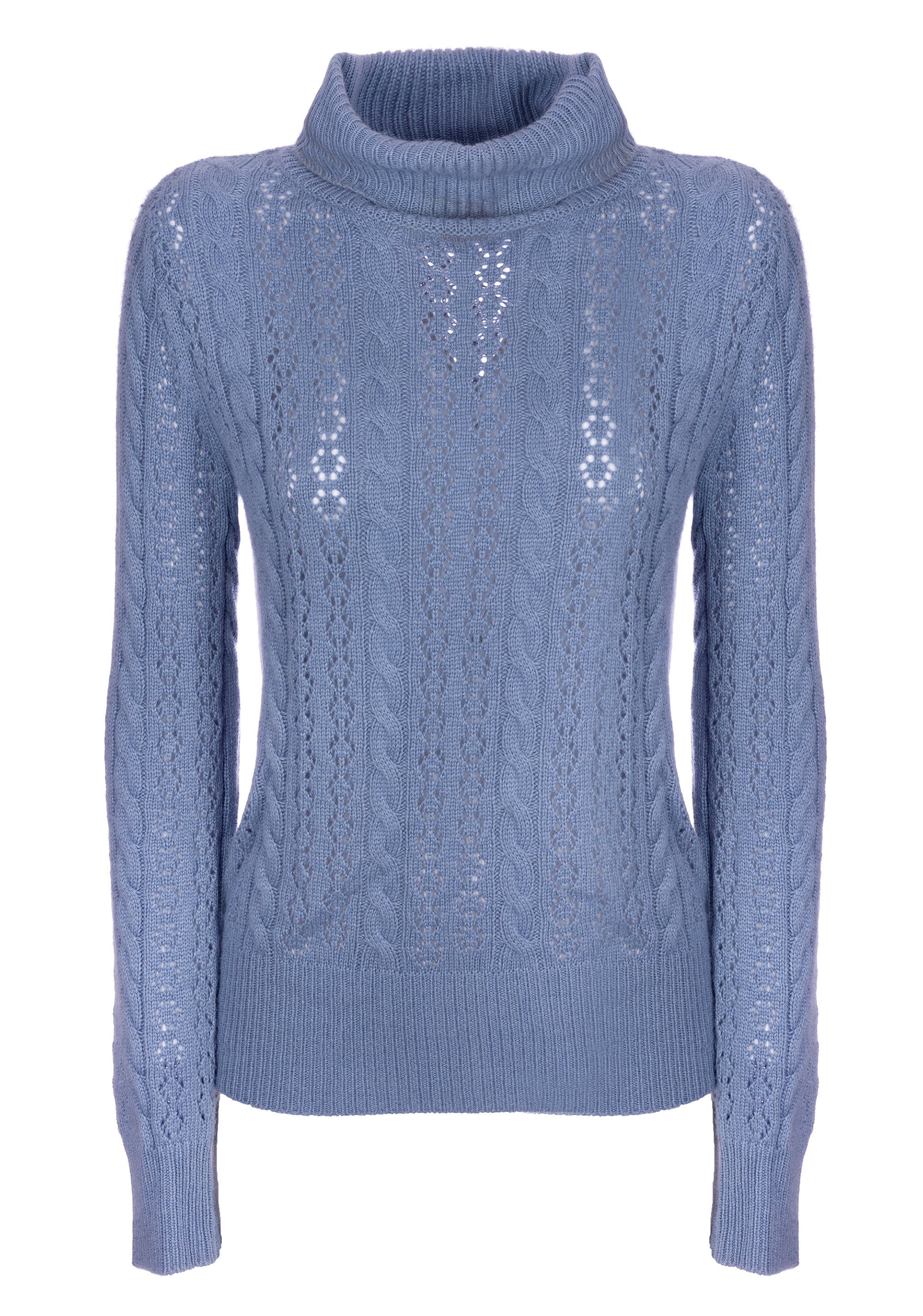 Maglia regular a trecce con mohair e lana