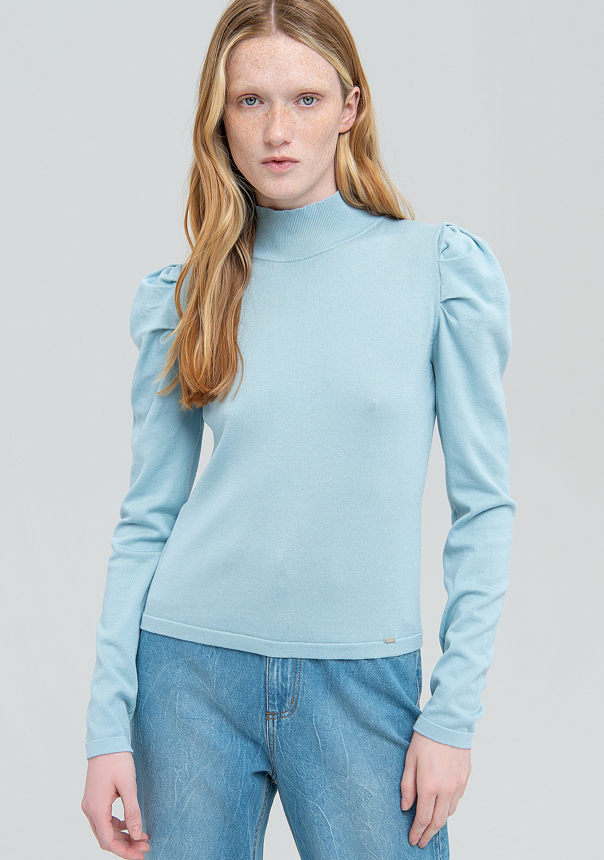 Maglia regular con maniche lunghe a sbuffo-FRACOMINA
