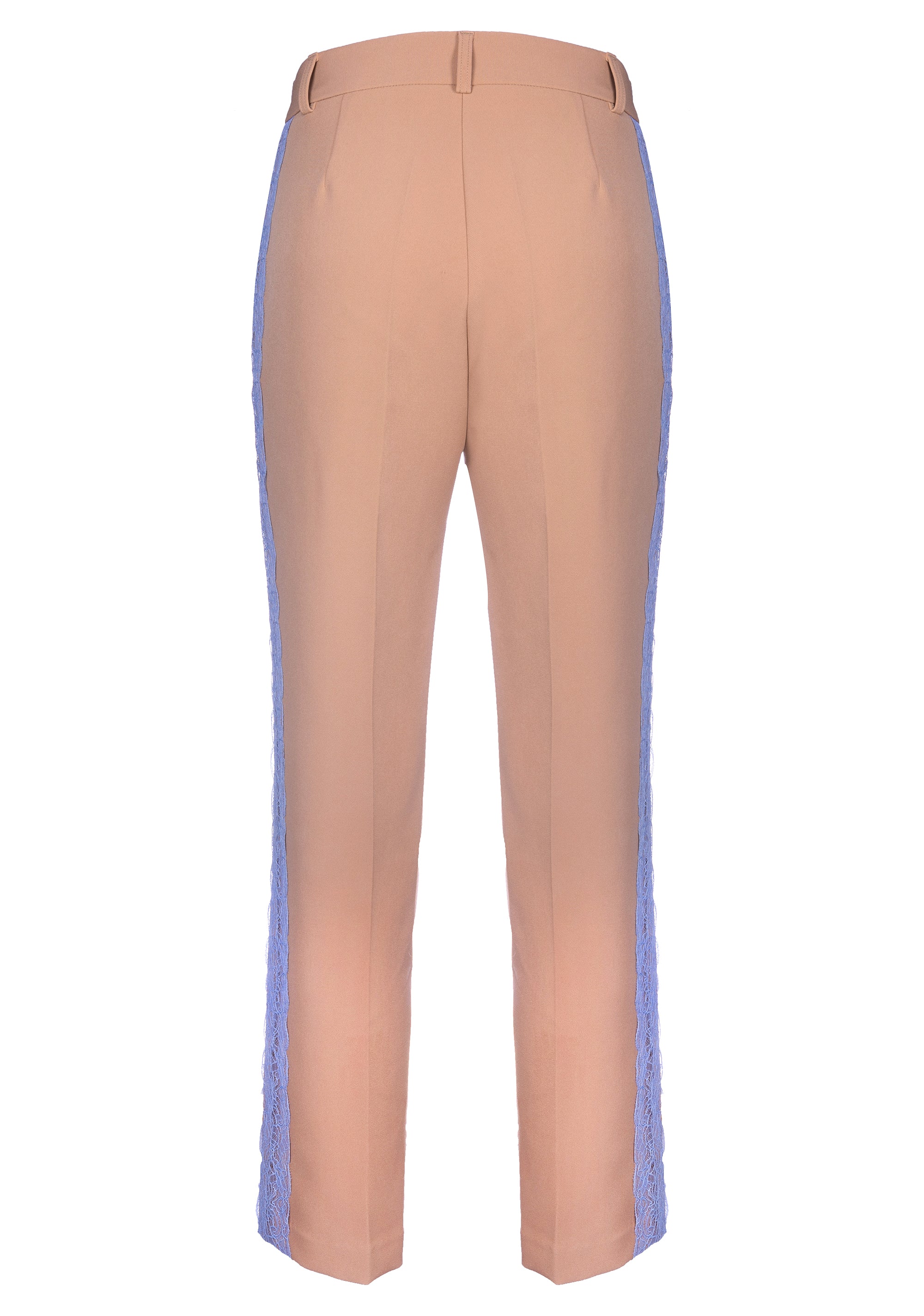 Pantalone regular con bande in pizzo