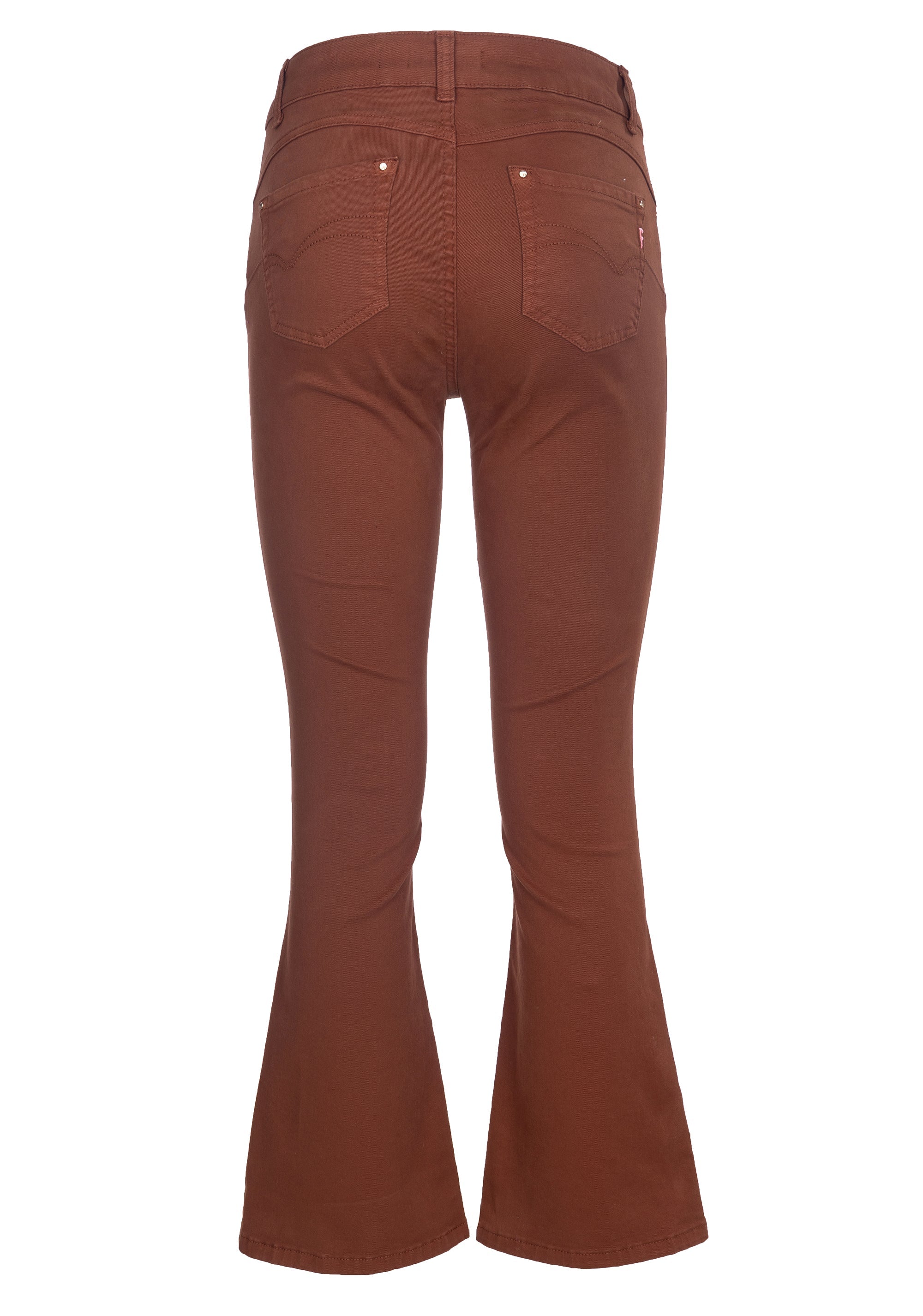 Pantalone bootcut cropped con portachiavi gioiello abbinato