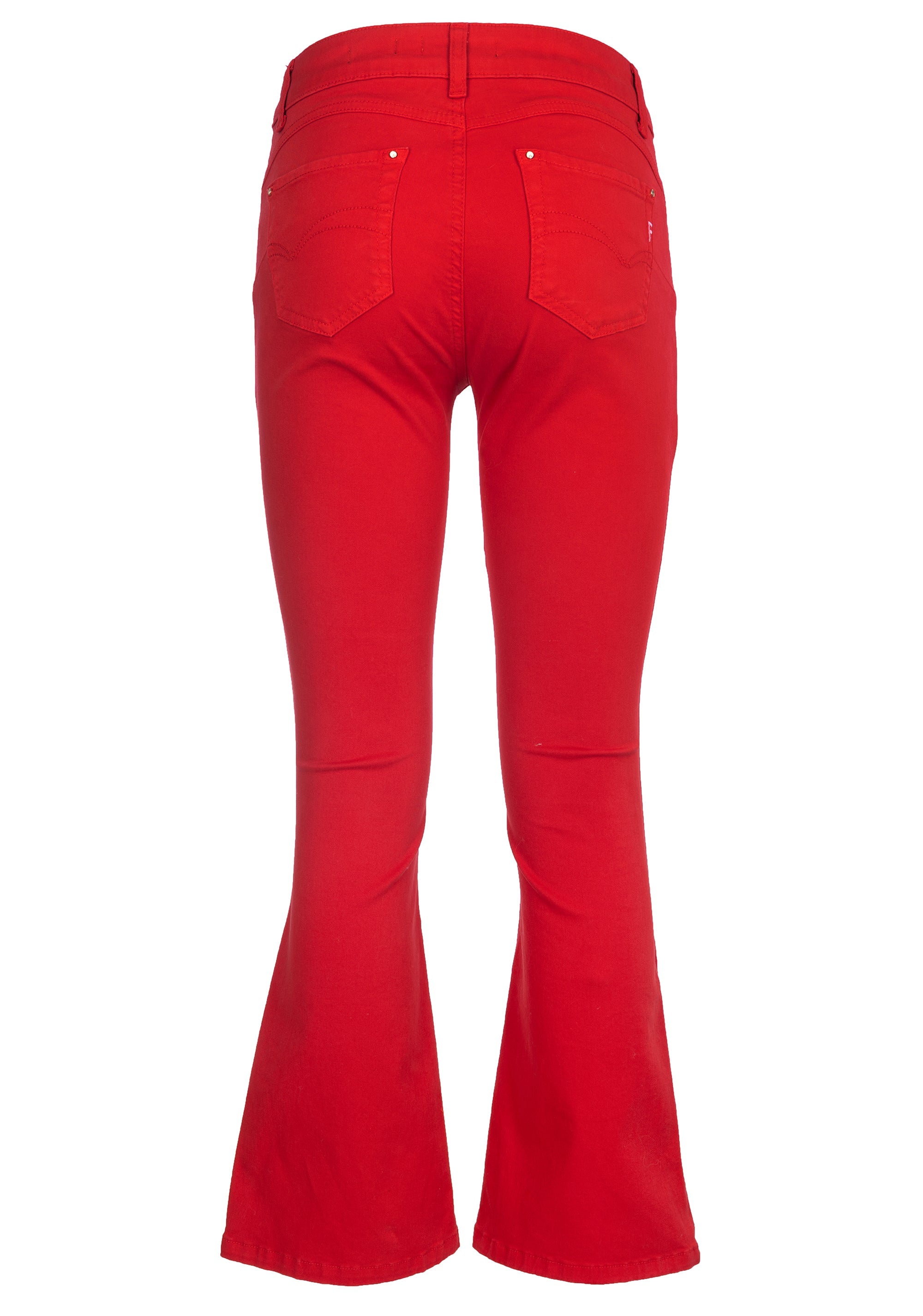 Pantalone bootcut cropped con portachiavi gioiello abbinato