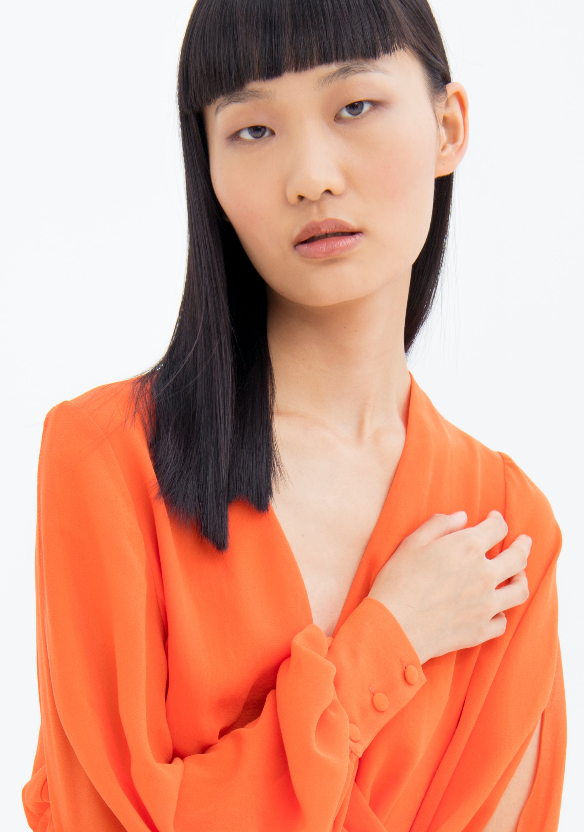 Blusa regular in georgette