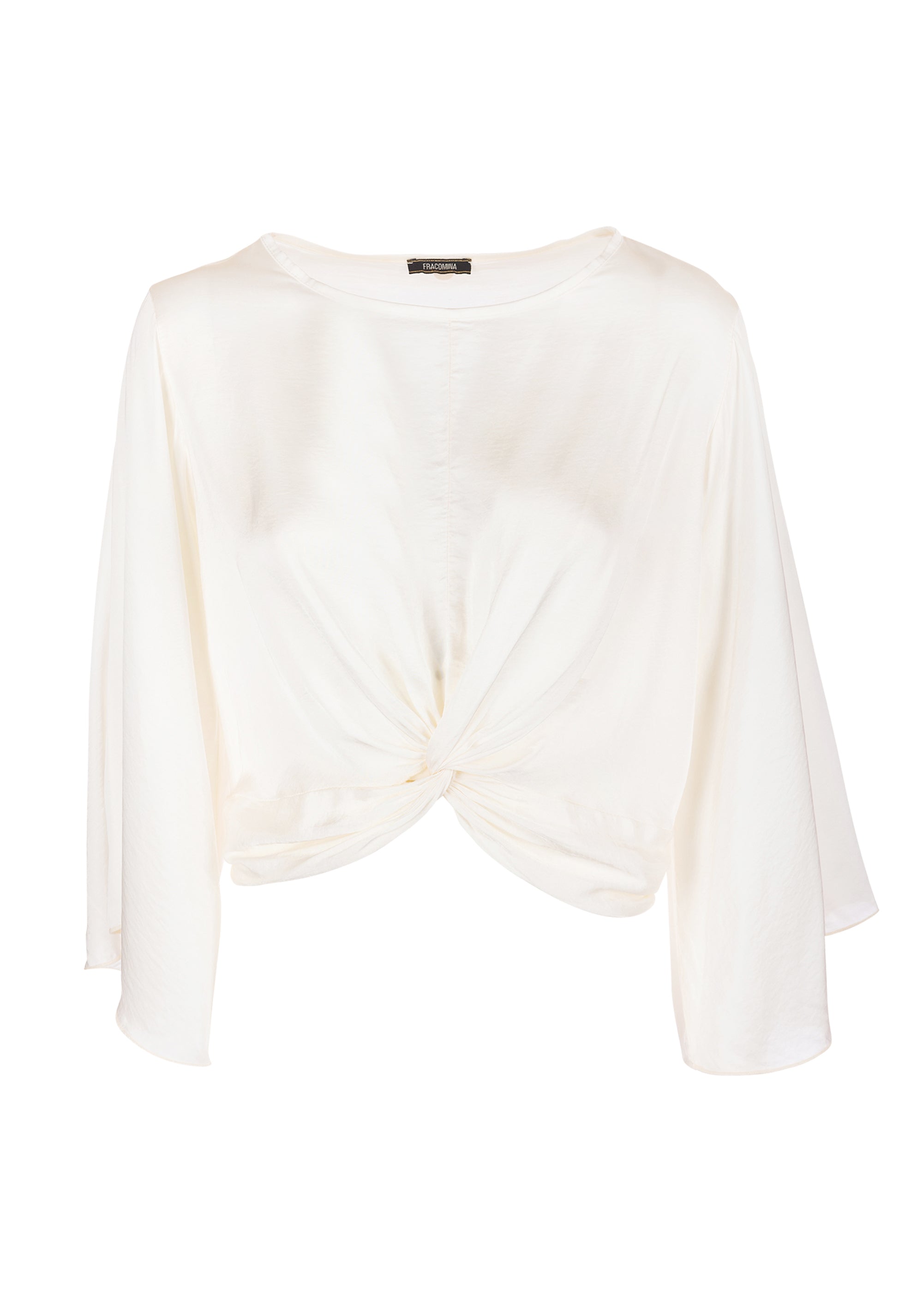 Blusa regular in viscosa con nodo sul davanti