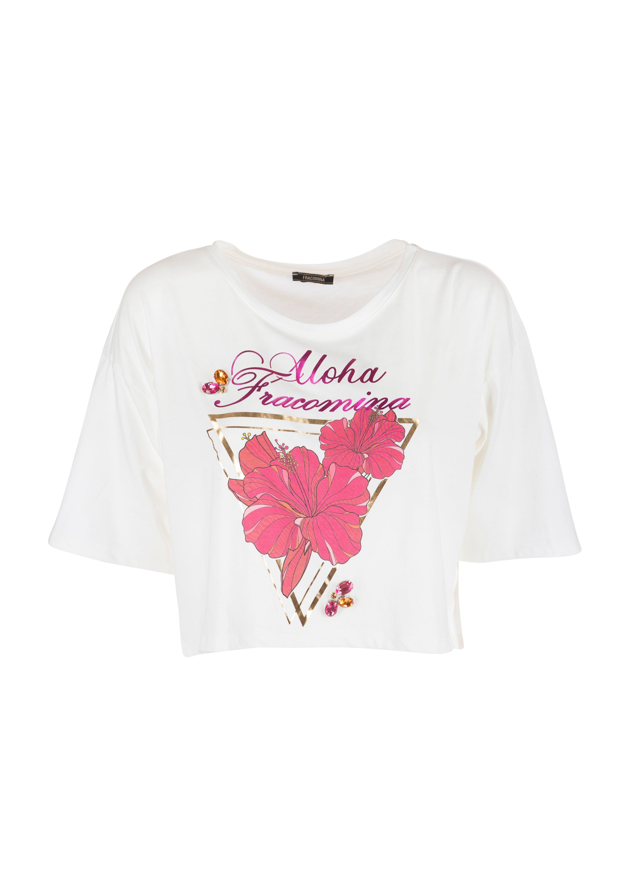 T-shirt cropped in jersey