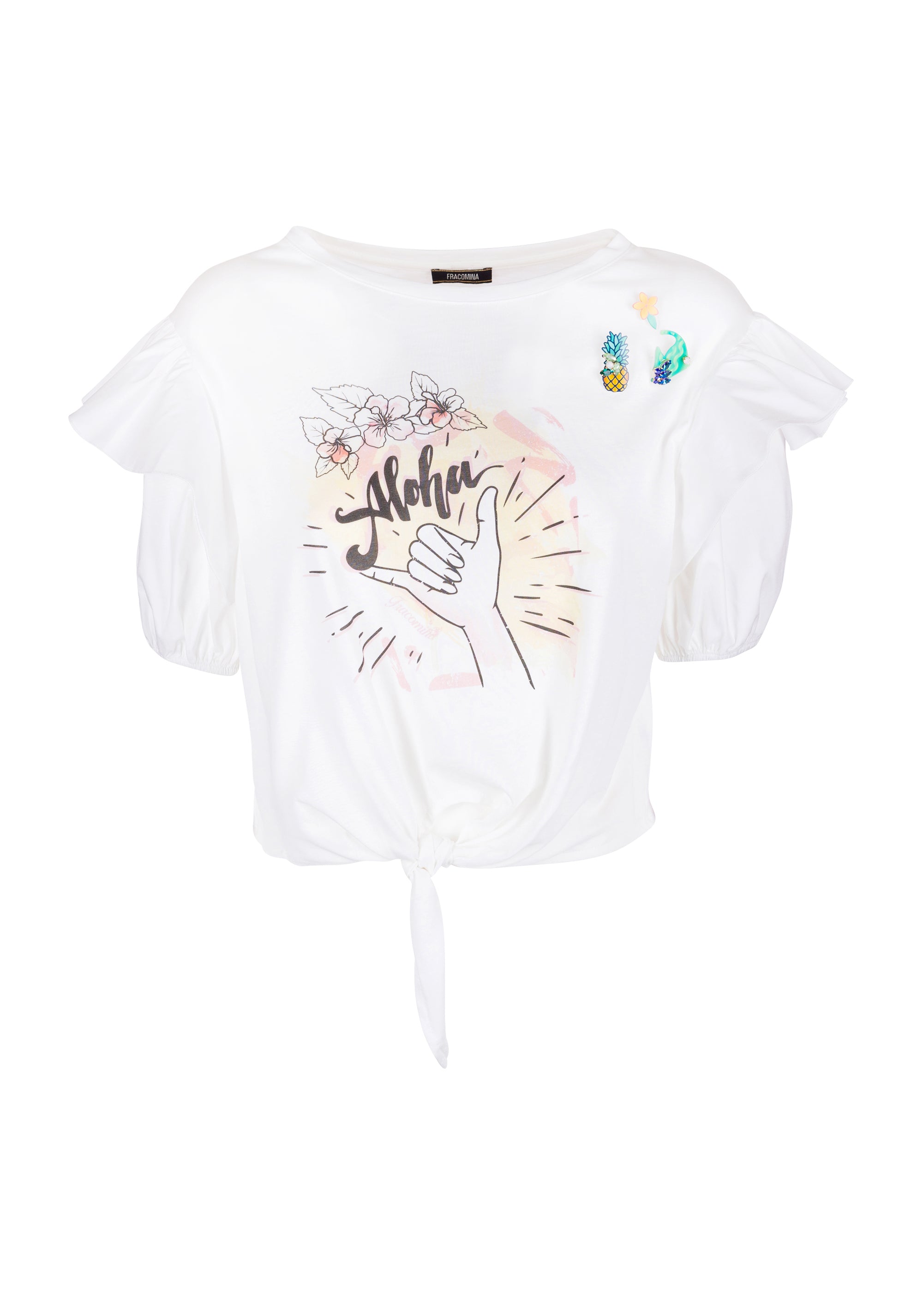 T-shirt cropped in jersey