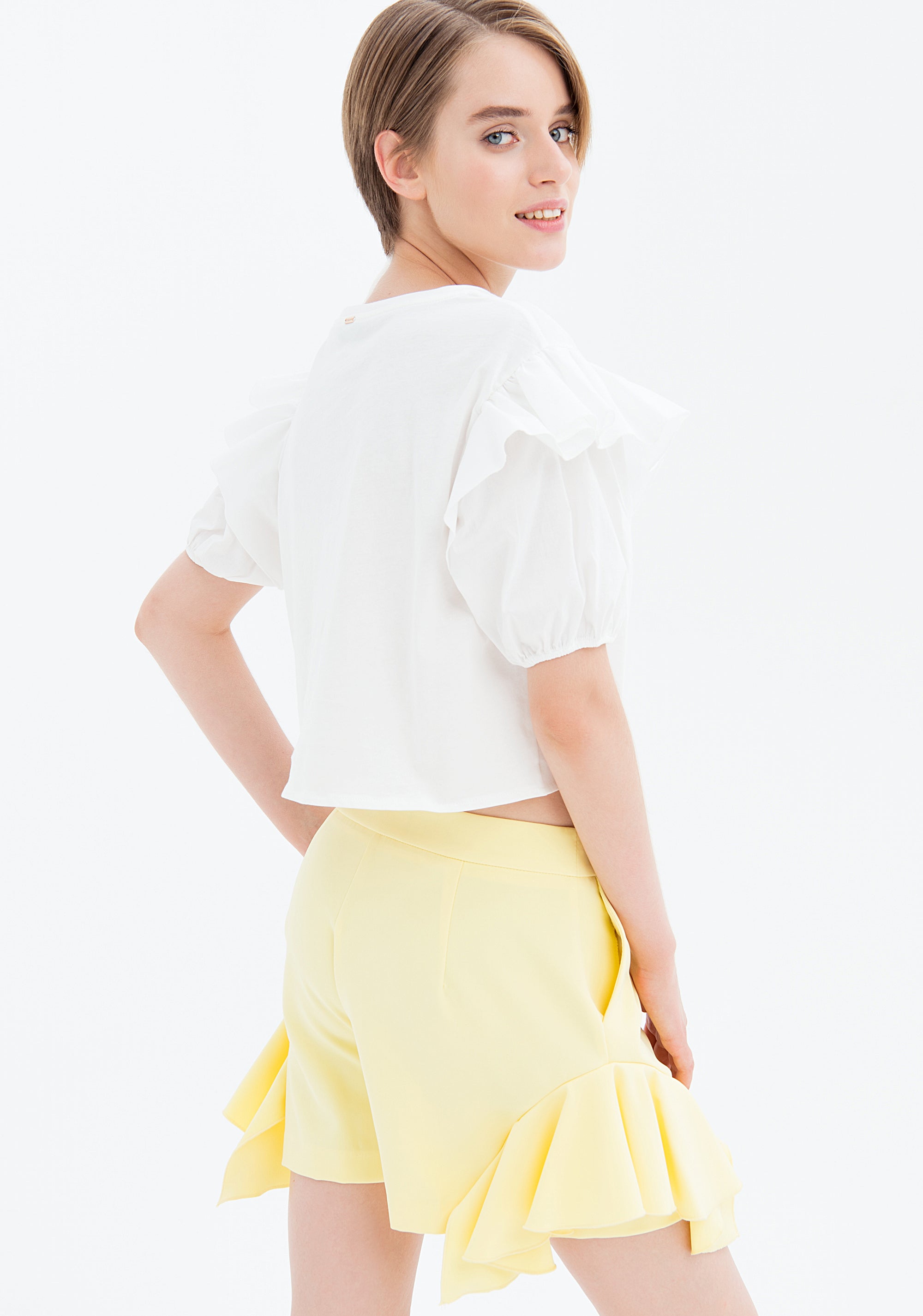 T-shirt cropped in jersey