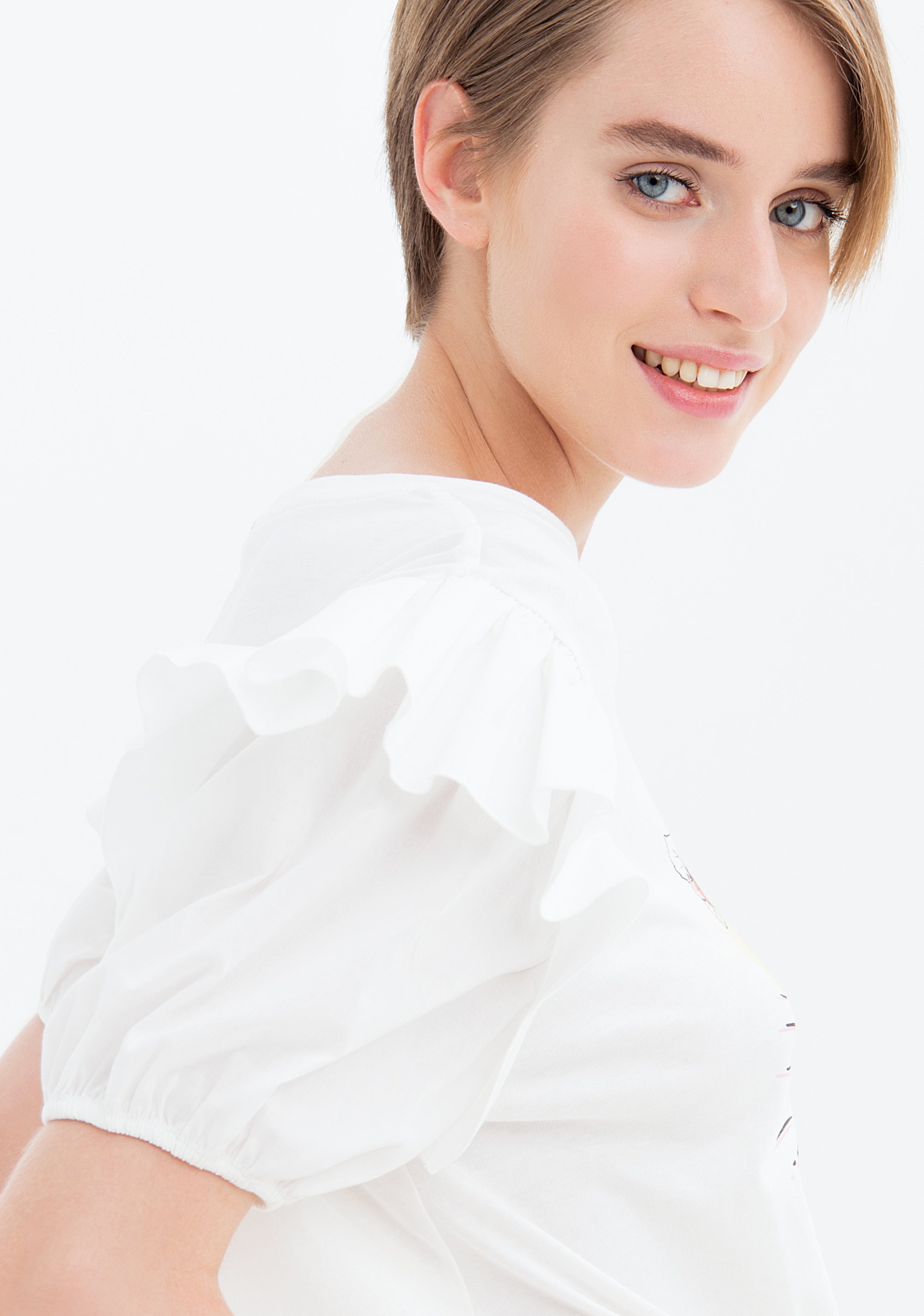 T-shirt cropped in jersey