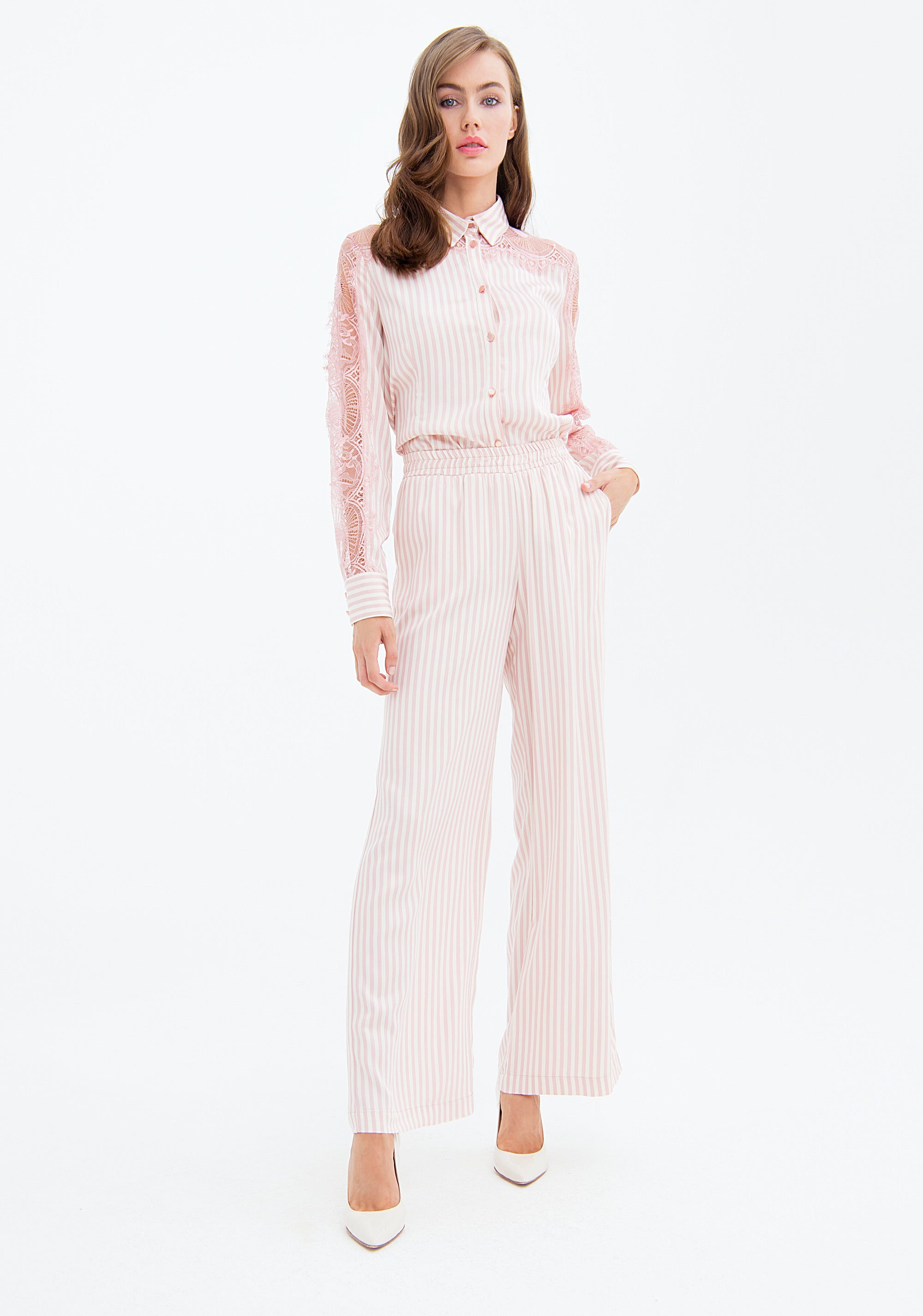 Pantalone ampio a palazzo a righe