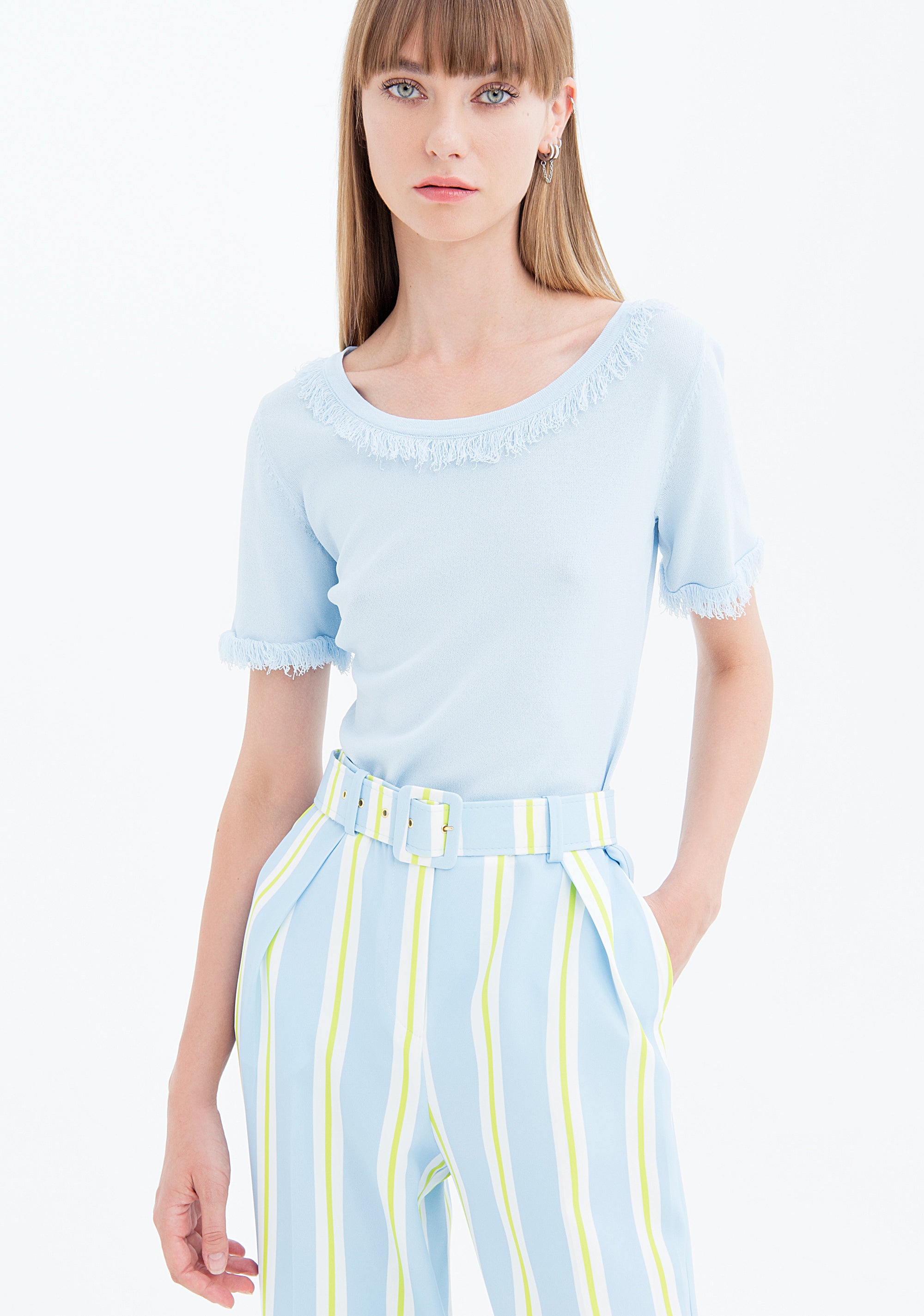 Pantalone ampio a palazzo a righe