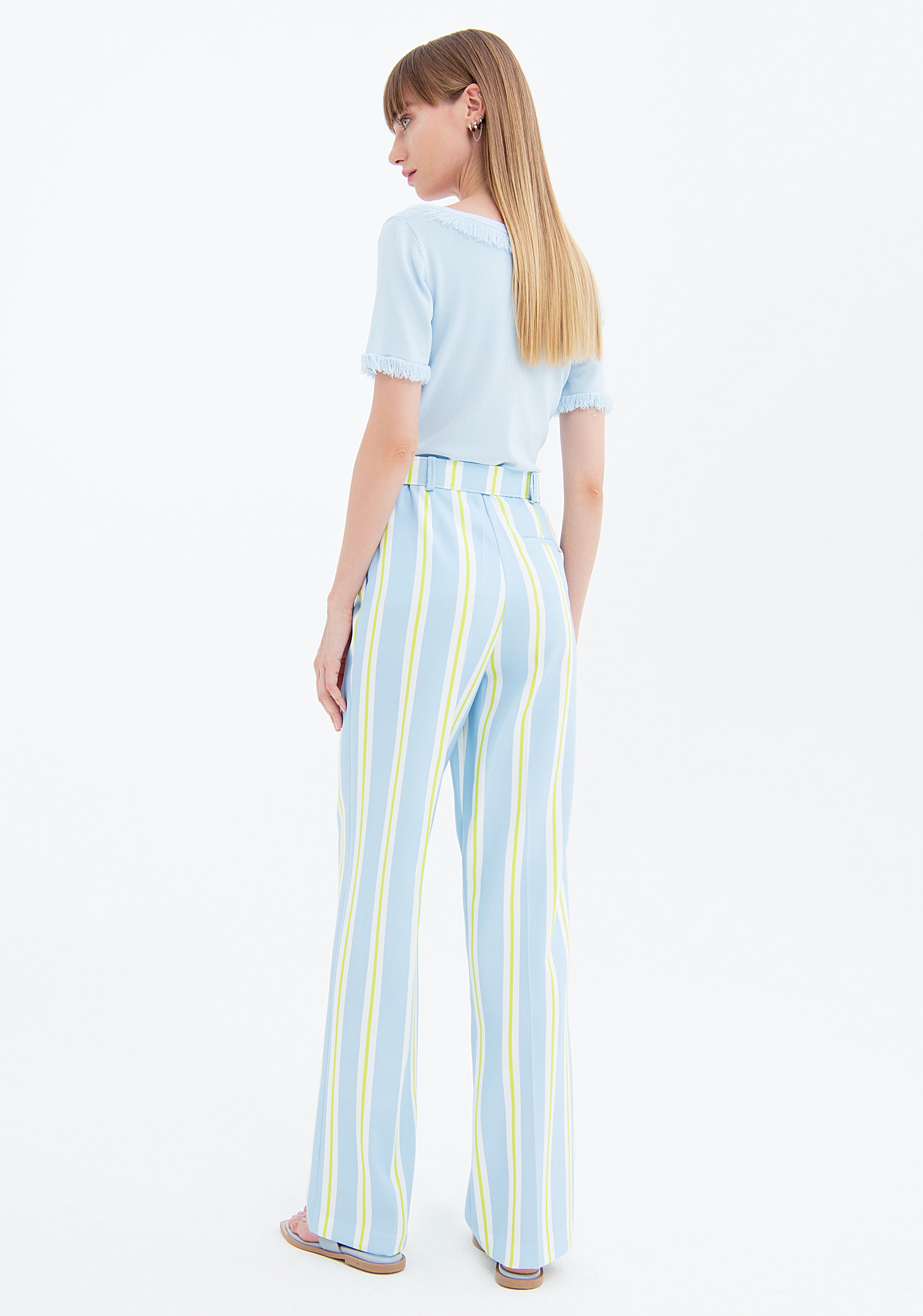 Pantalone ampio a palazzo a righe