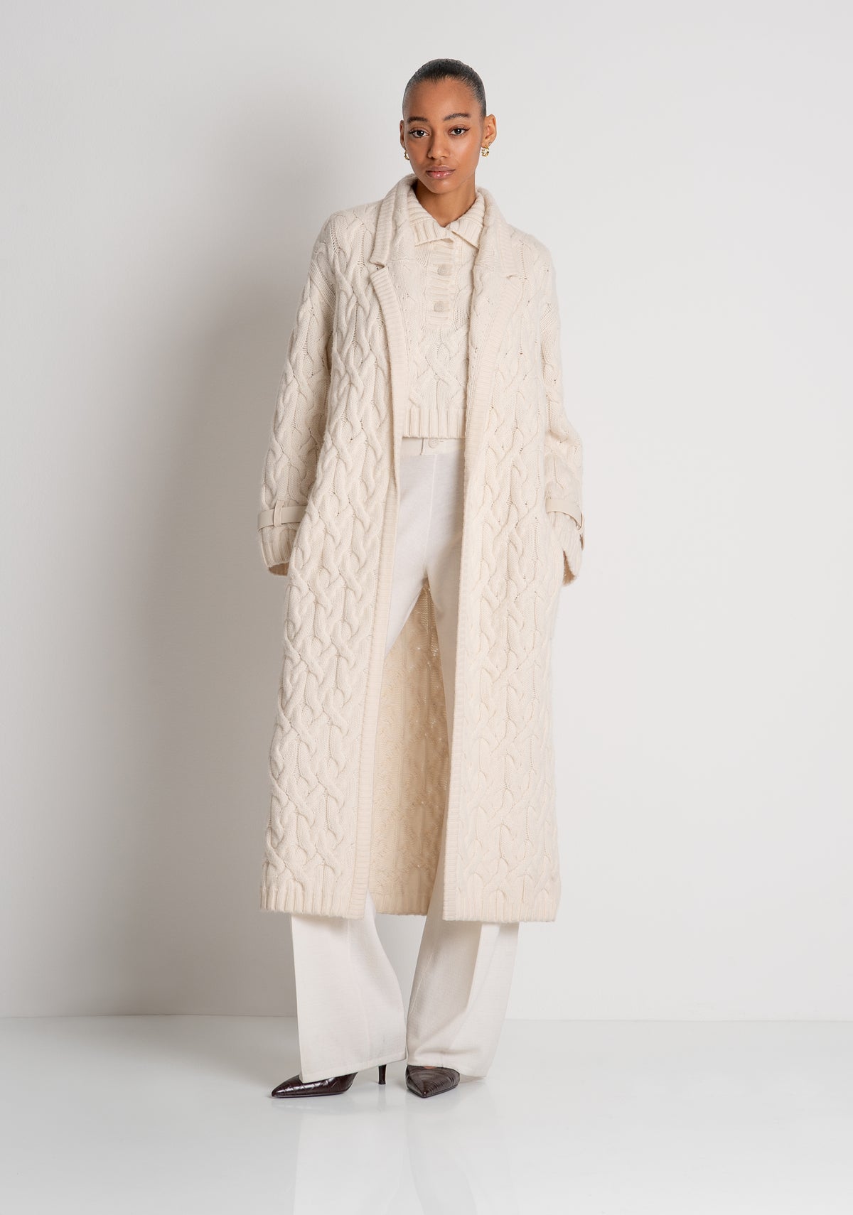 Cappotto regular in maglia in lana merinos B126WC1077K56701 FRACOMINA