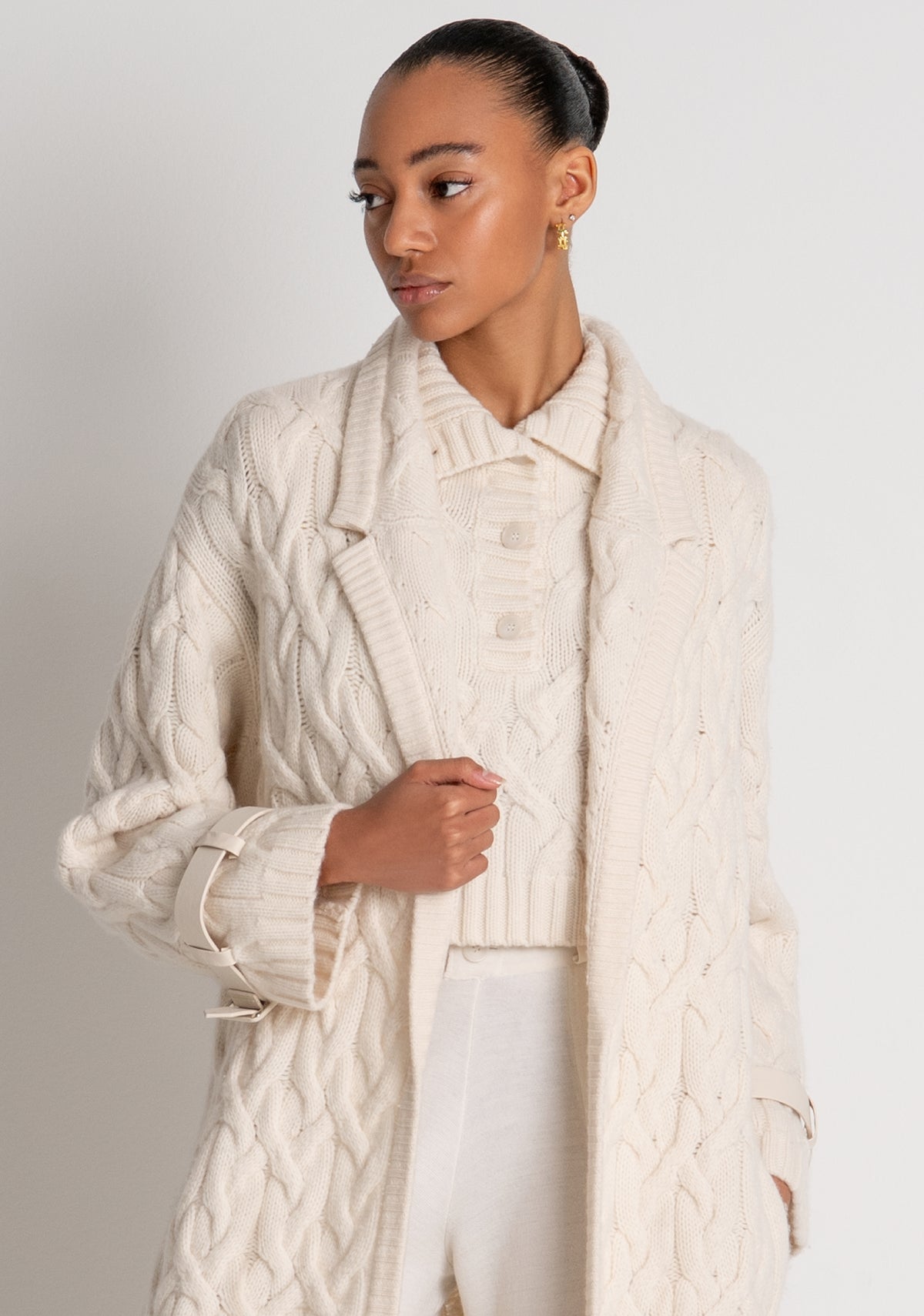 Cappotto regular in maglia in lana merinos B126WC1077K56701 FRACOMINA