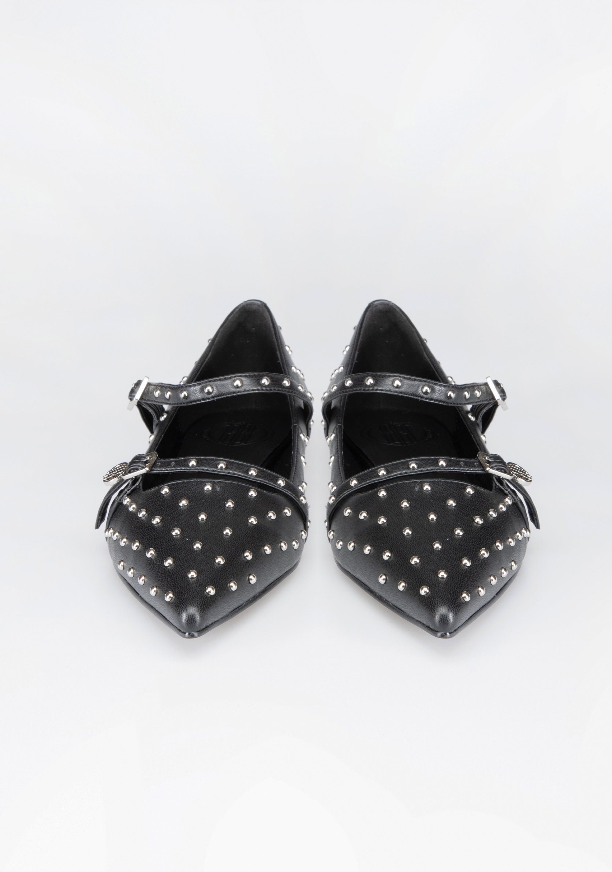 Mary Jane Flat con Borchie e Fibbie Metalliche