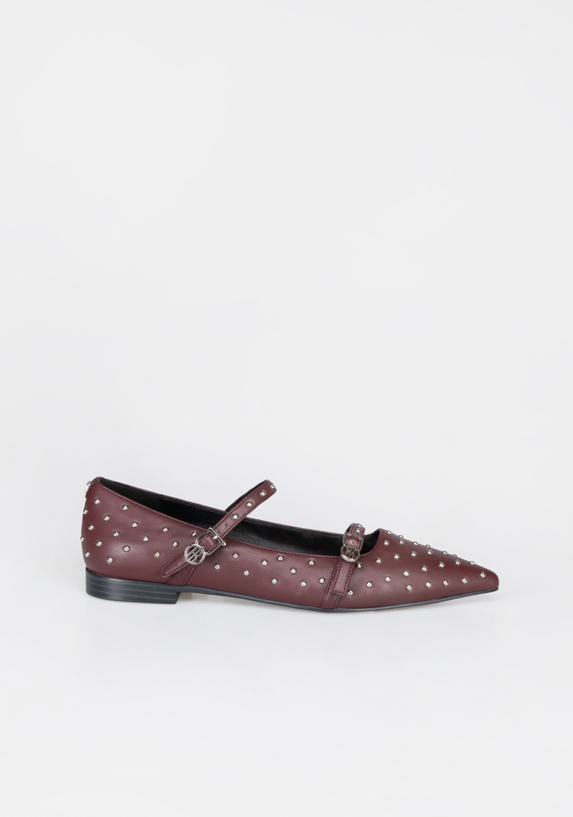 Mary Jane Flat con Borchie e Fibbie Metalliche