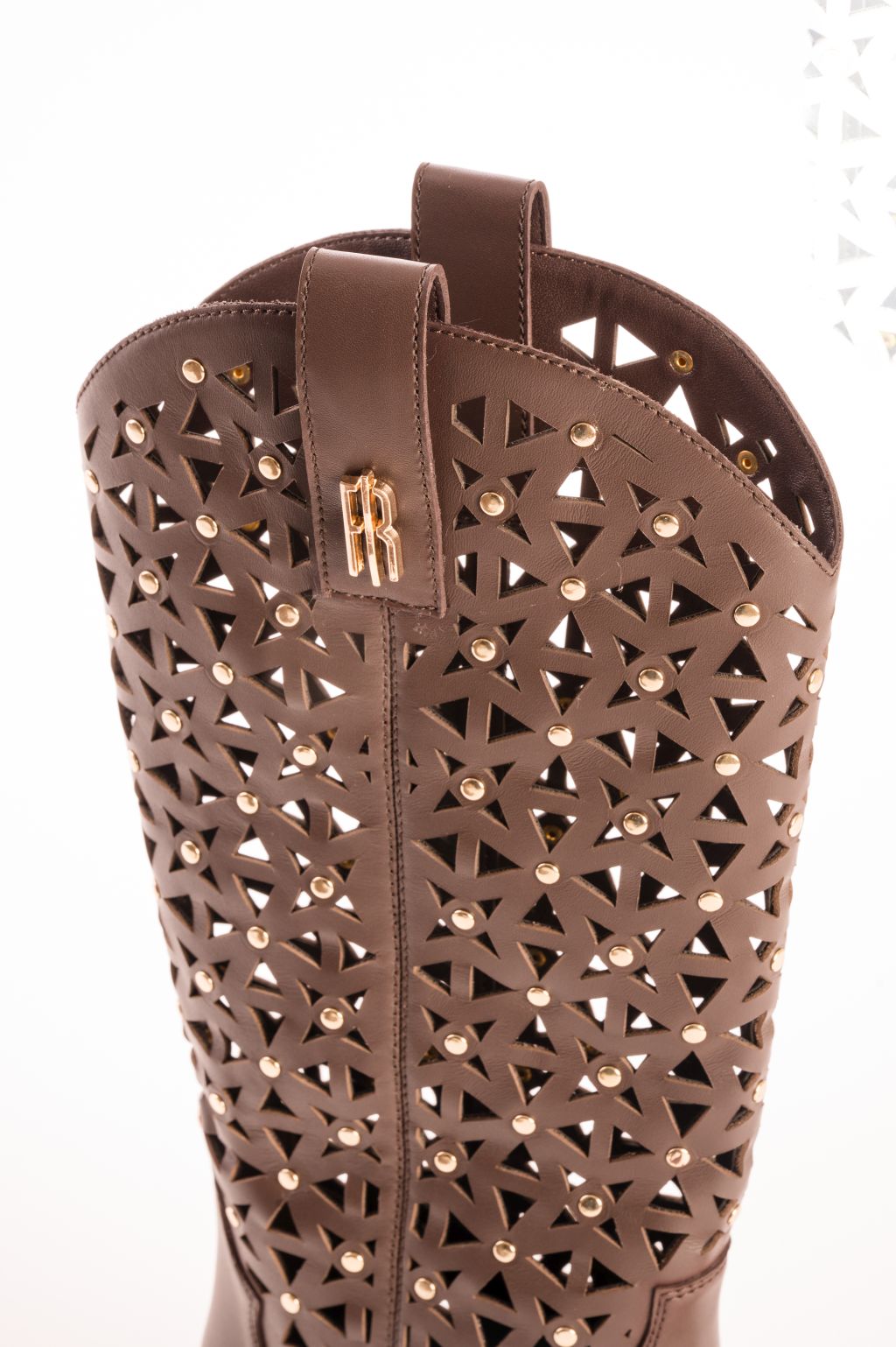 Stivali Texani "Laser-Cut" con Dettagli Borchiati