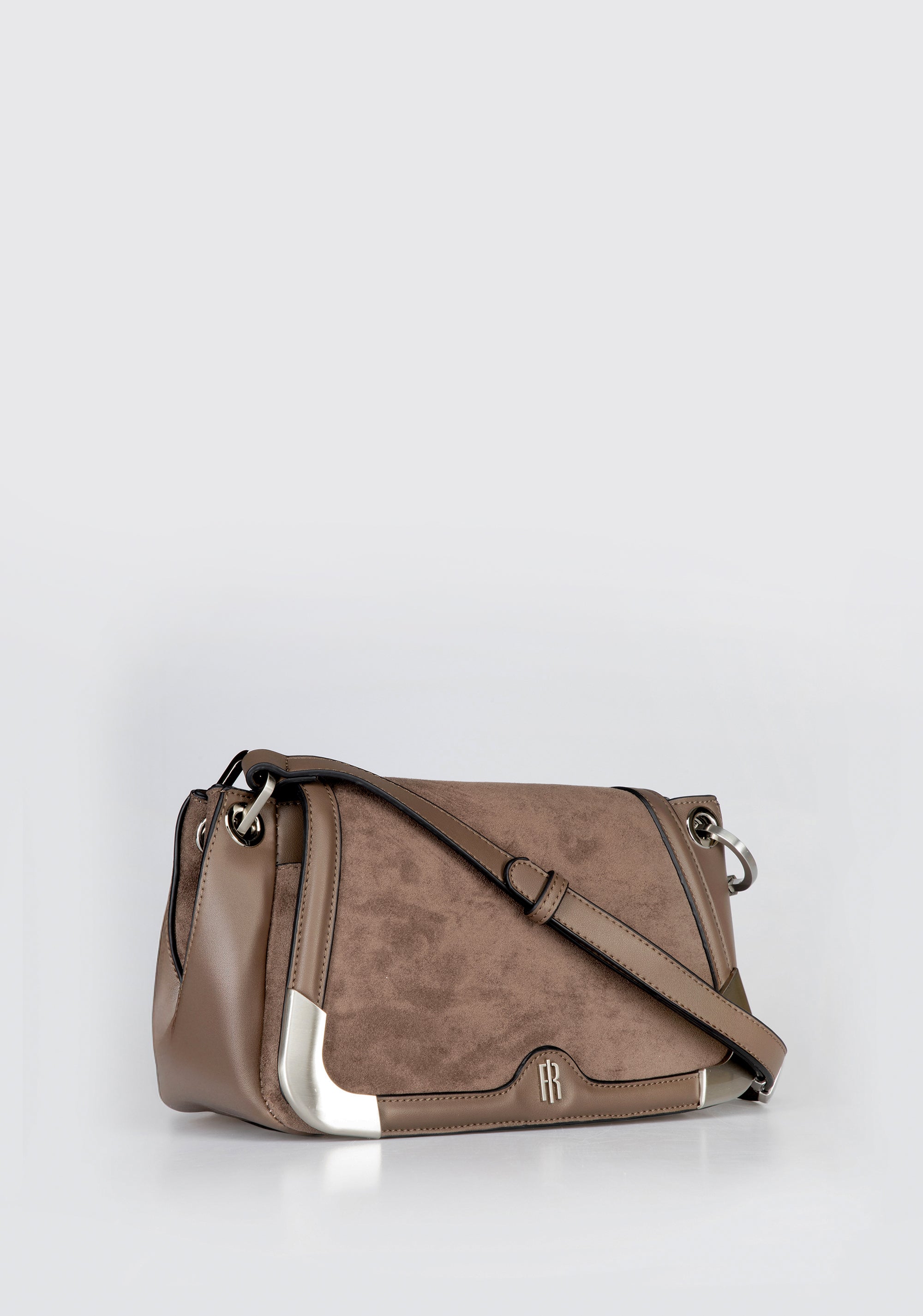 Borsa a Tracolla Elegante con Dettagli Metallici Argentati