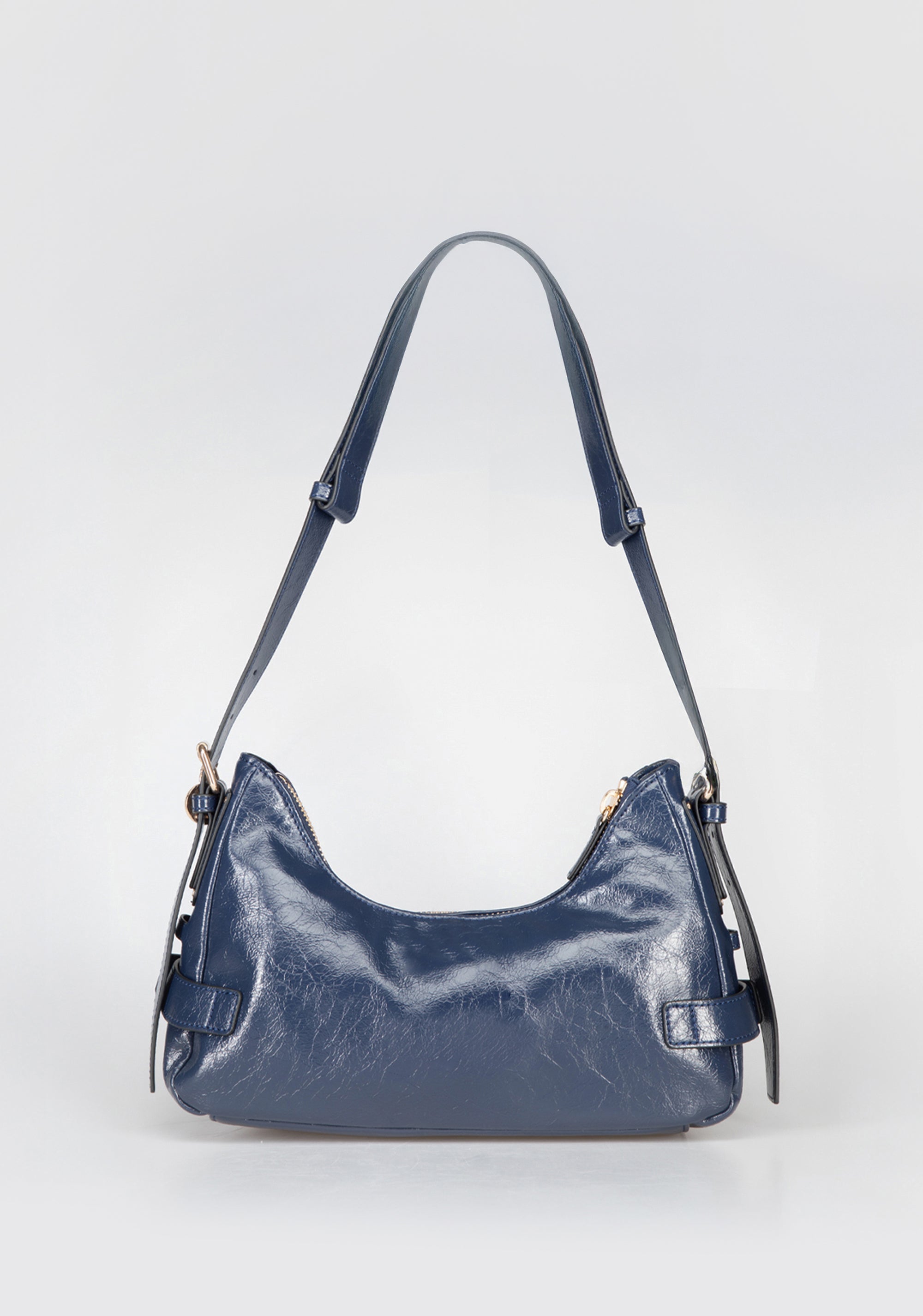 Borsa a Spalla con Borchie e Fibbie Dorate