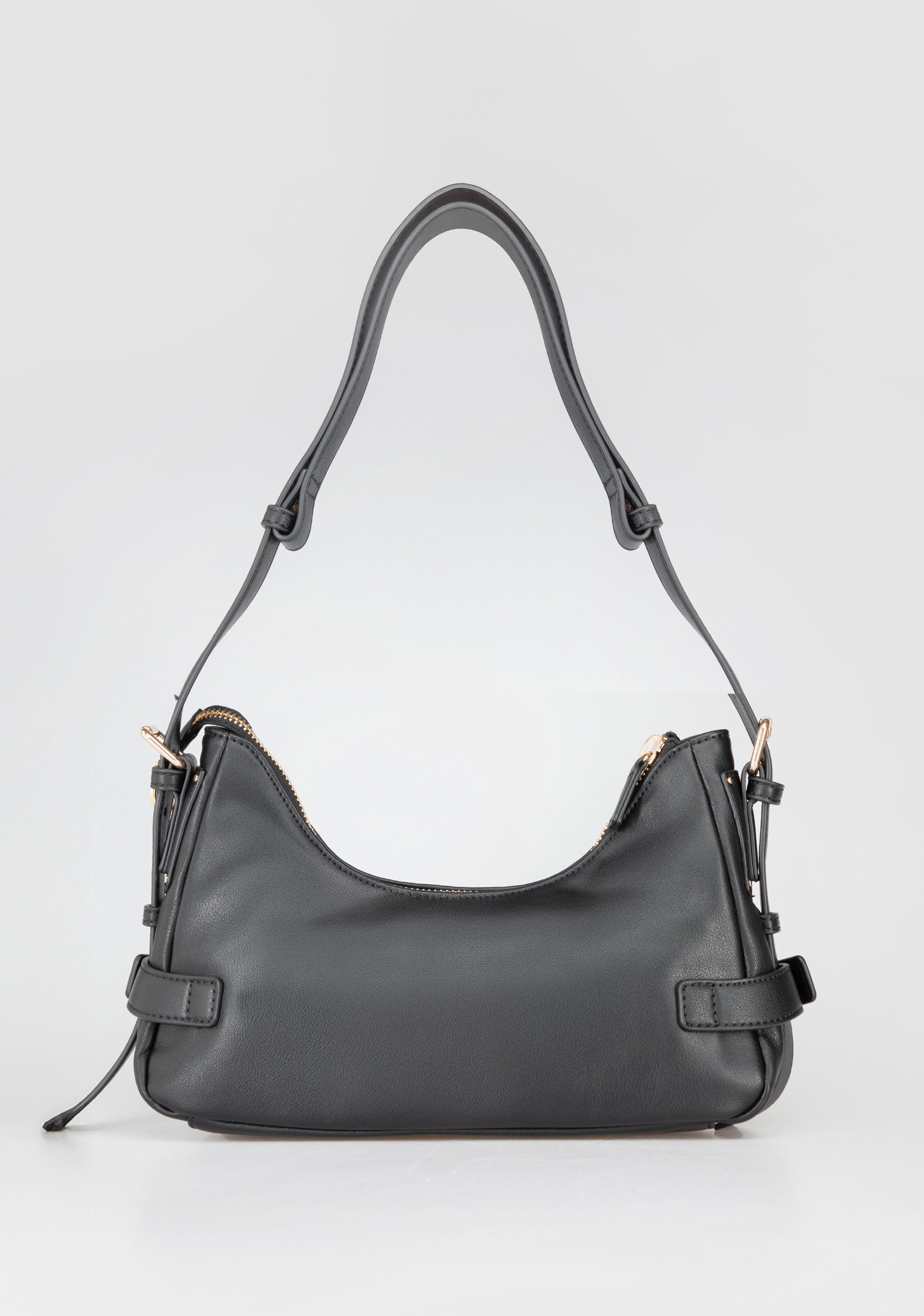 Borsa a Spalla con Borchie e Fibbie Dorate