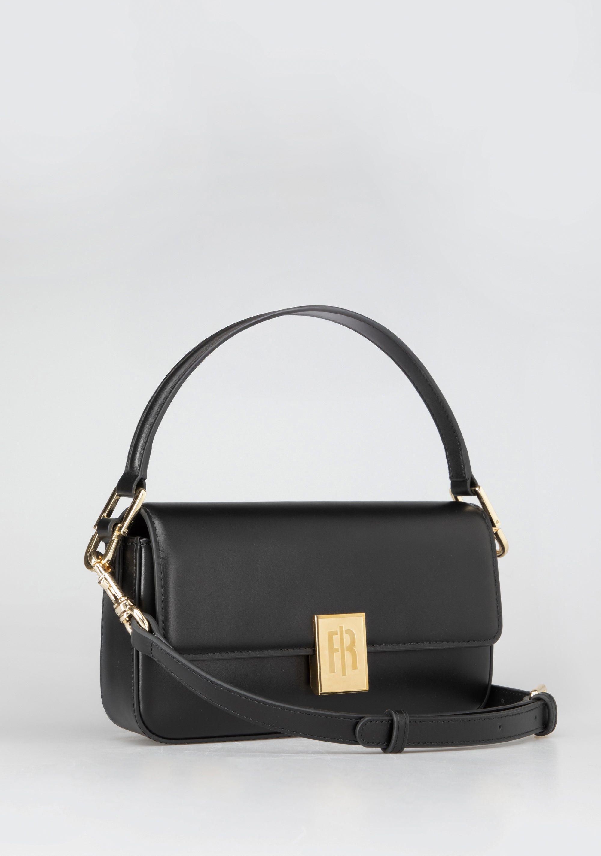 Borsa A Spalla Rettangolare con Logo FR Dorato
