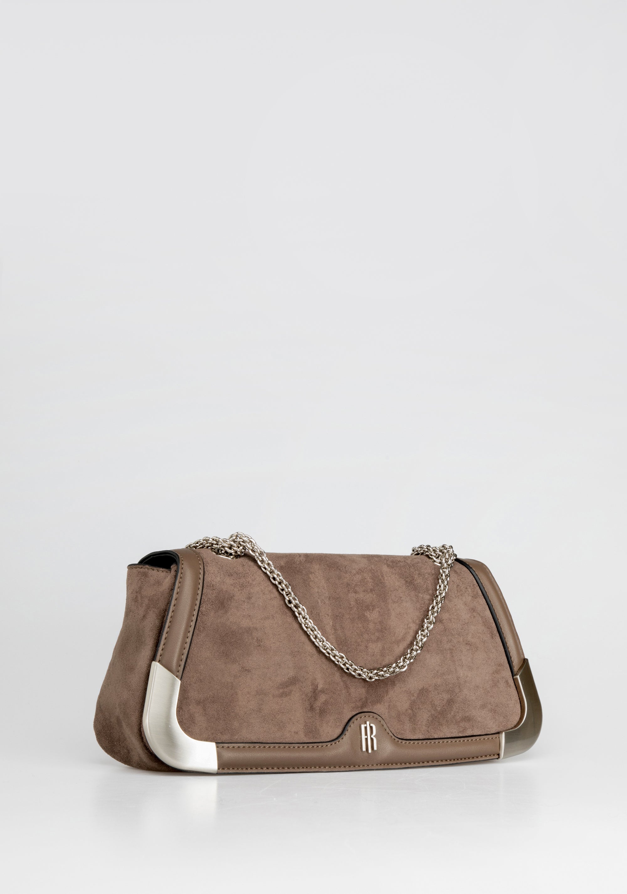 Borsa Clutch Tracolla Minimal con Logo FR Dorato